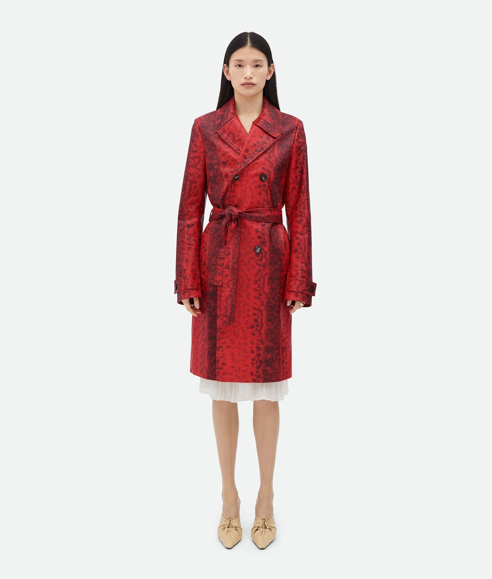 Embossed Leather Karung Coat - 1