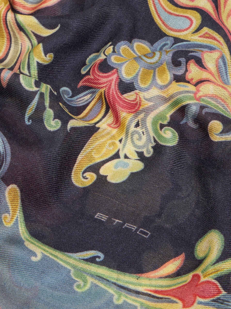 PRINTED CASHMERE AND SILK SHAWL - 2