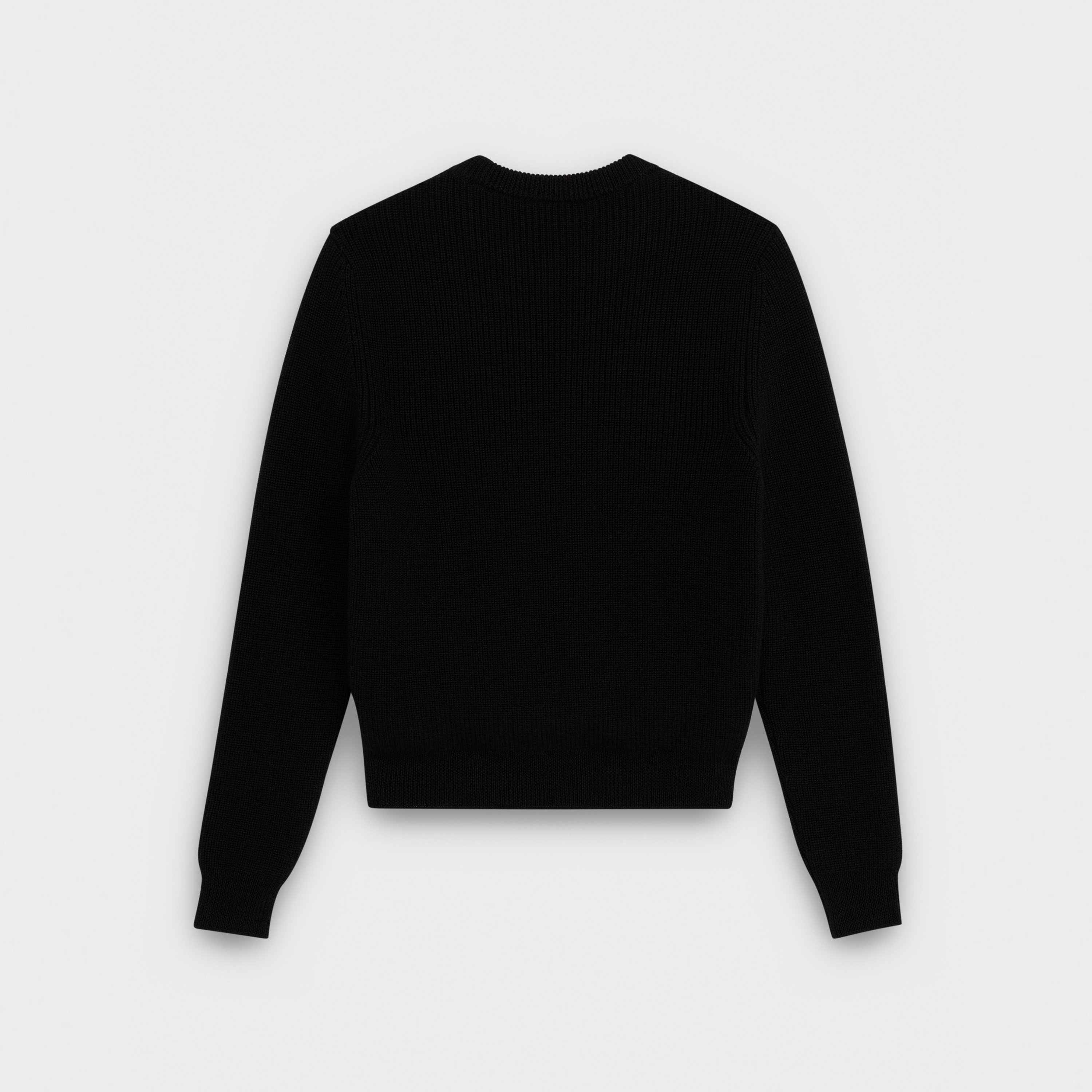 CREW NECK SWEATER IN 'TRIOMPHE' RIBBED WOOL - 2