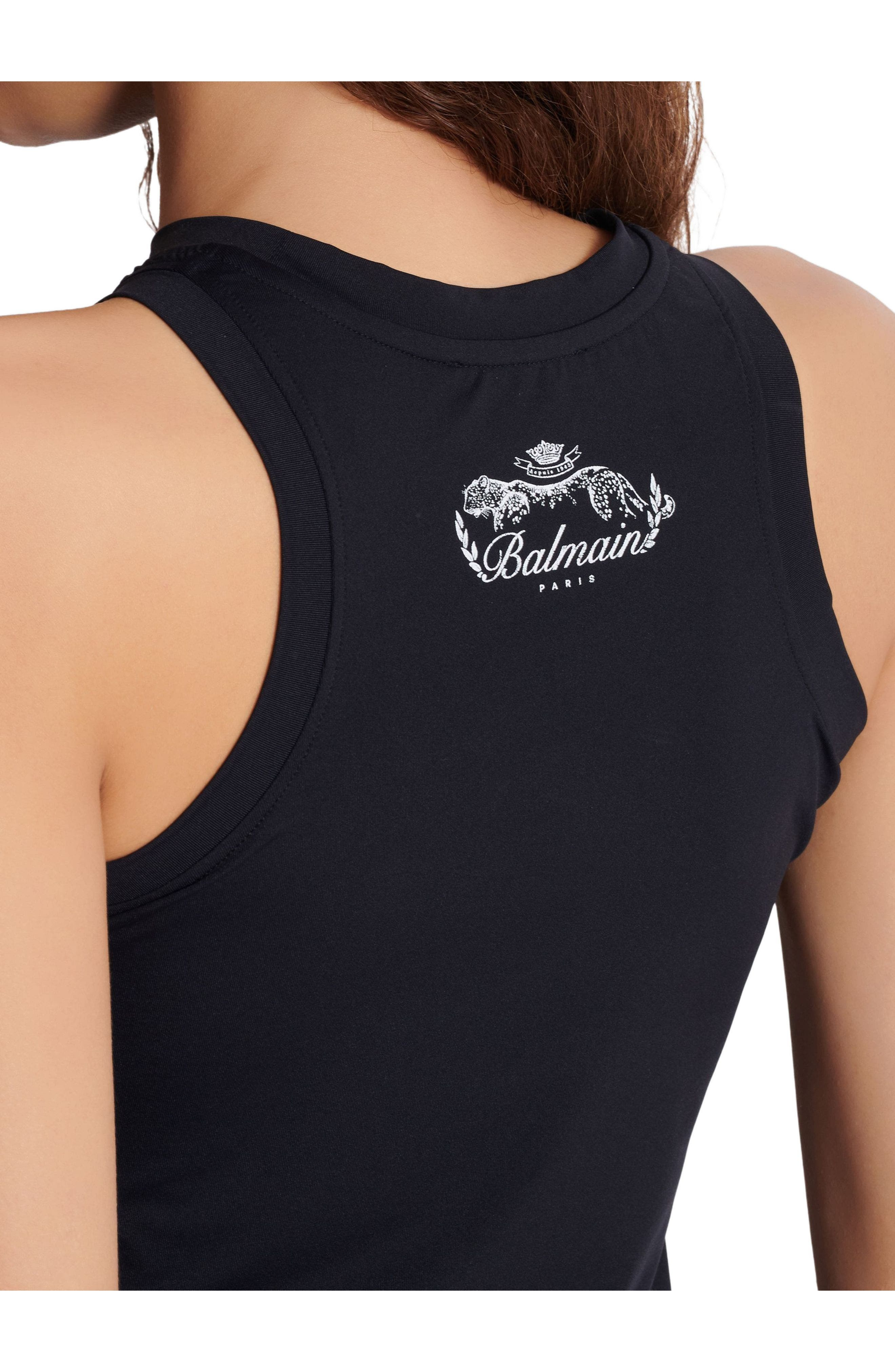 Balmain Leopard print tank top in Black at Nordstrom - 6