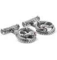 Snake Engraved Sterling Silver Cufflinks - 4