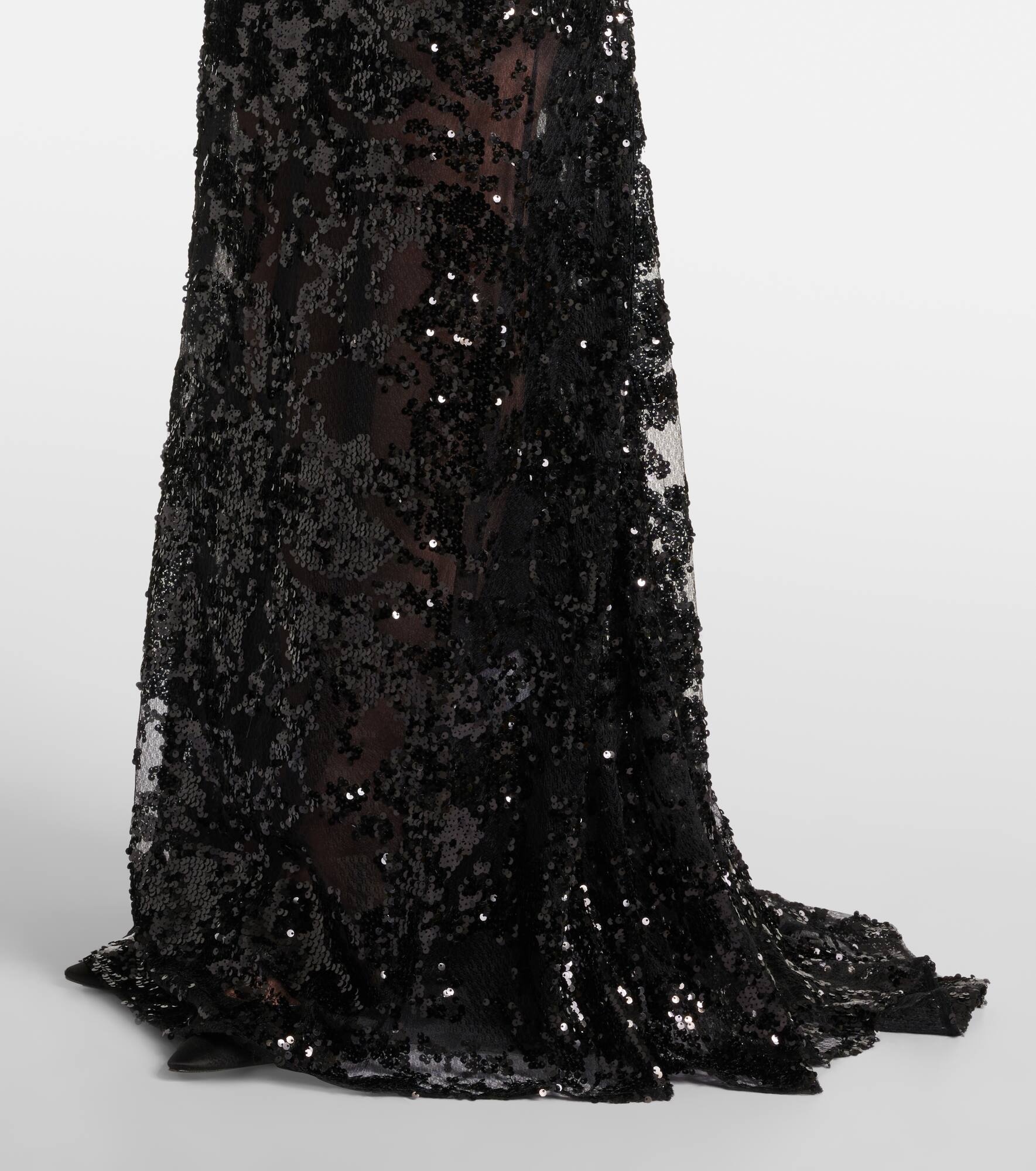 Sequined lace gown - 5