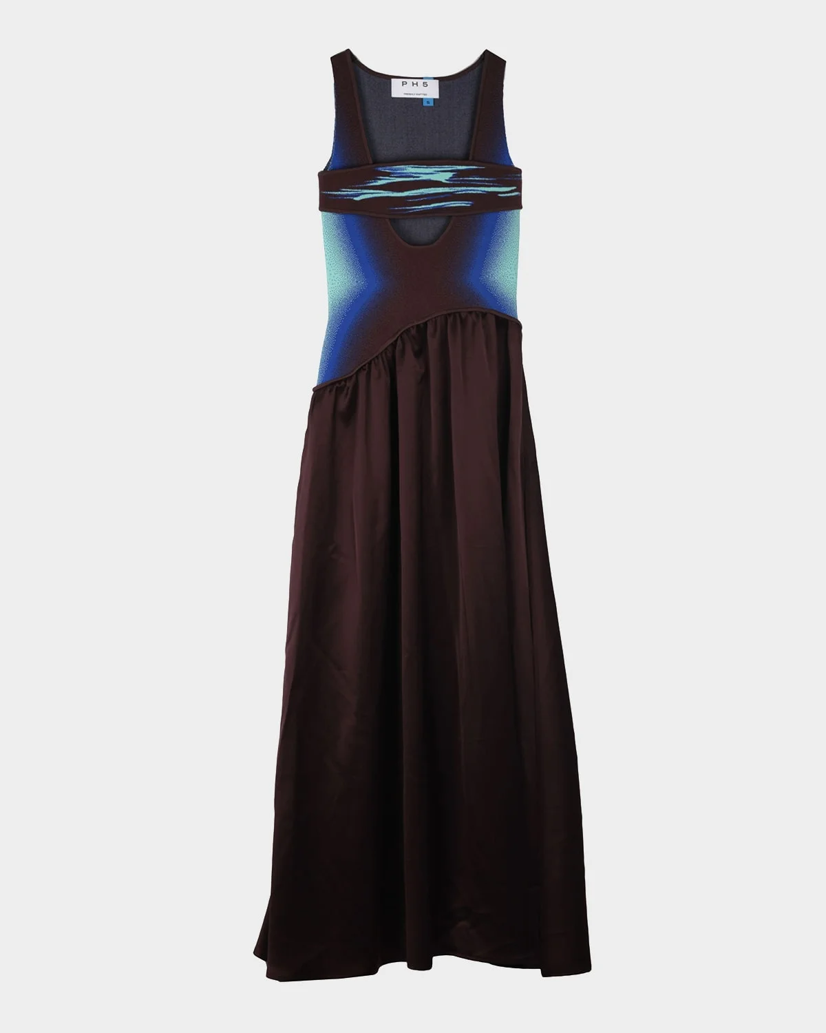 Jewel Sleeveless Mixed Media Midi Dress - 1