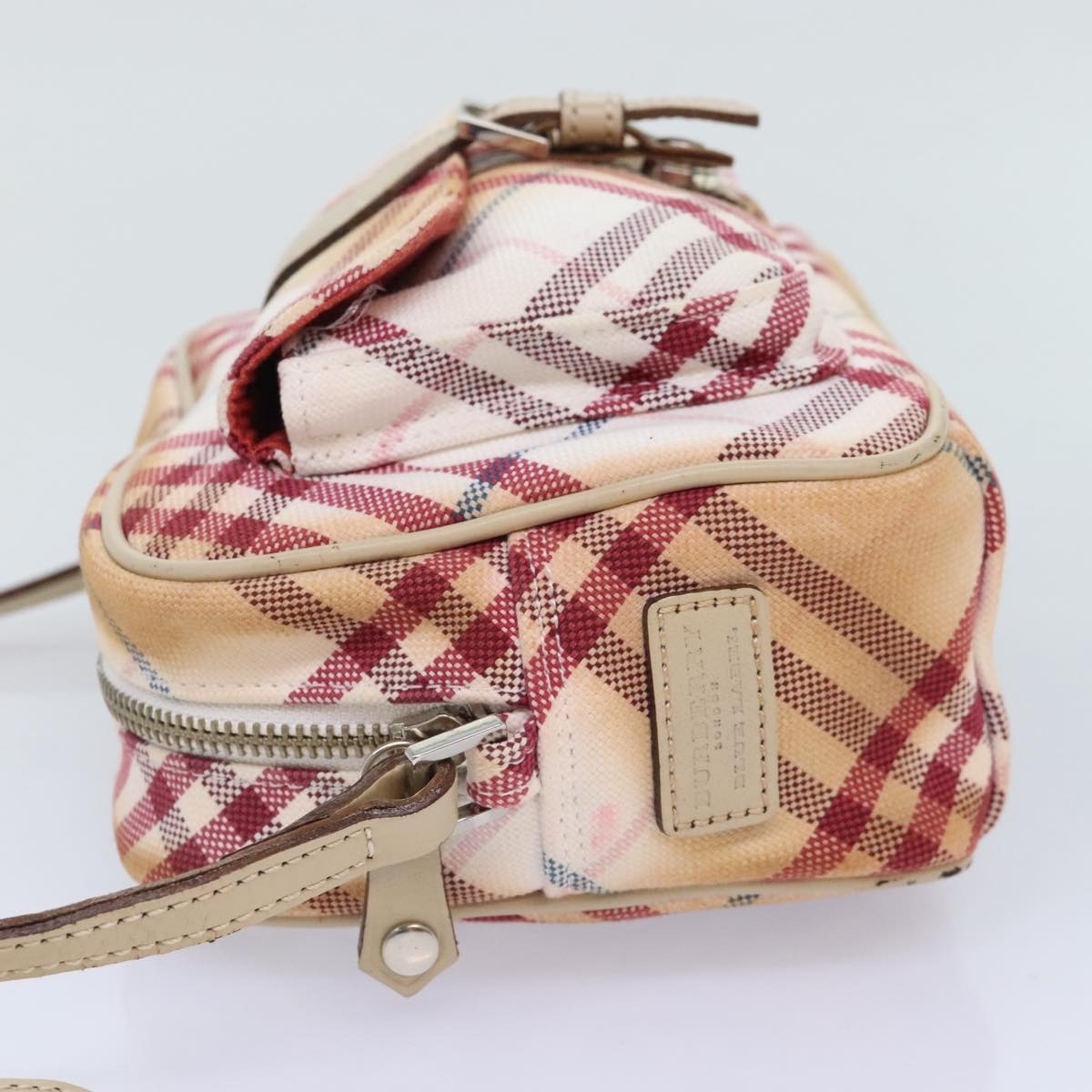 Burberry Nova Check Blue Label Shoulder Bag Canvas White Red - 4
