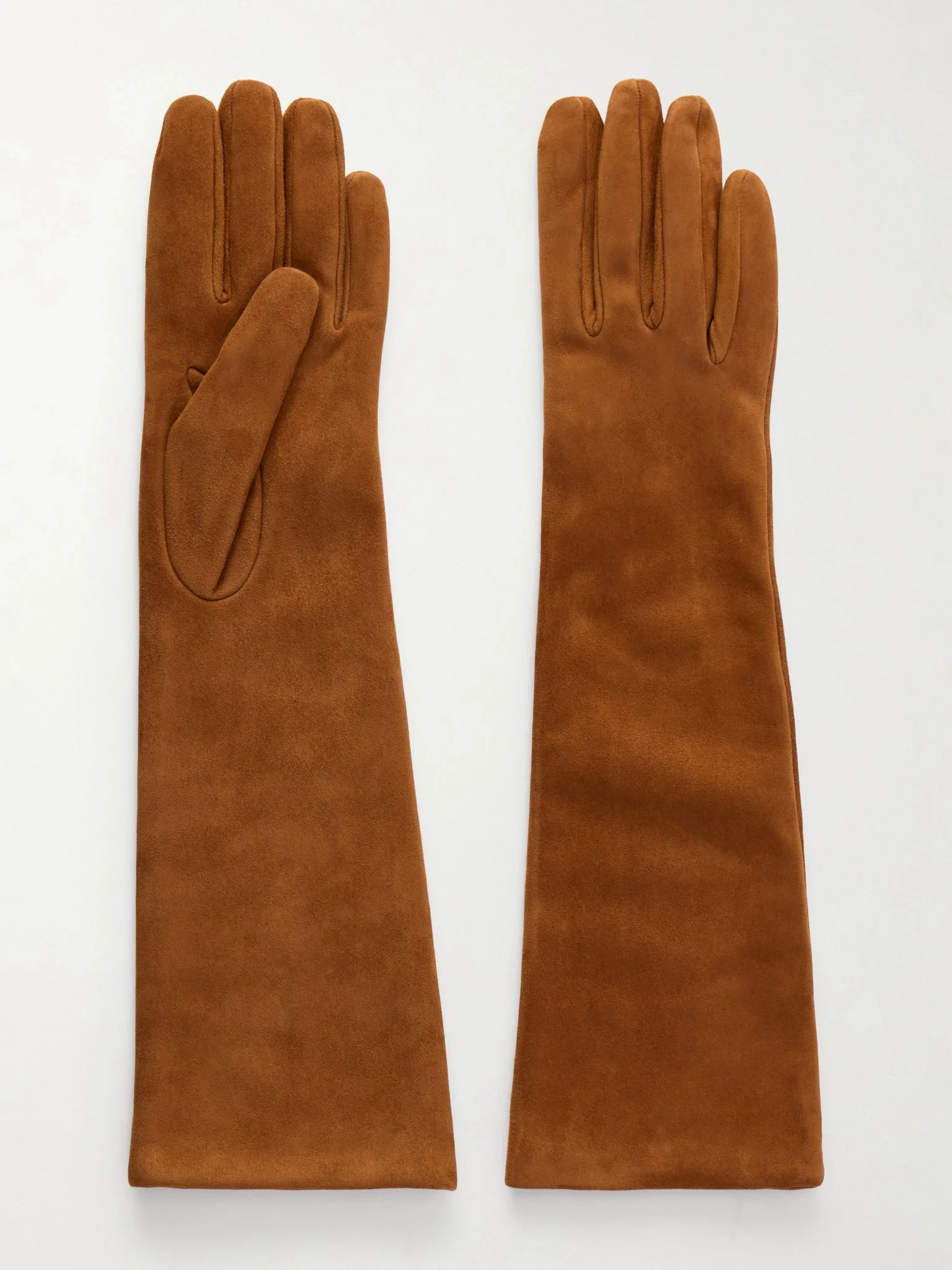 Suede gloves Tan - 1