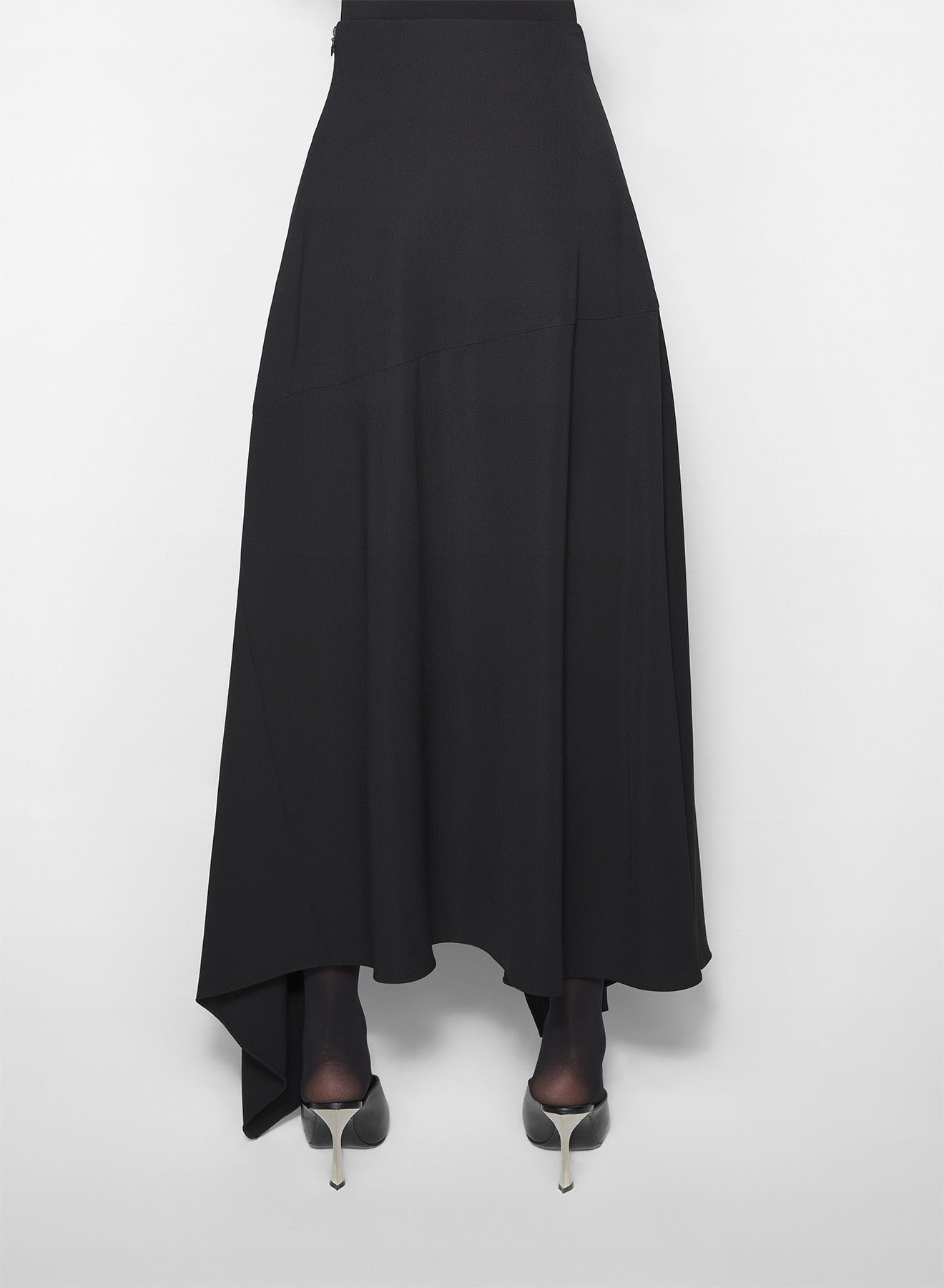 black asymmetric cascading skirt - 4