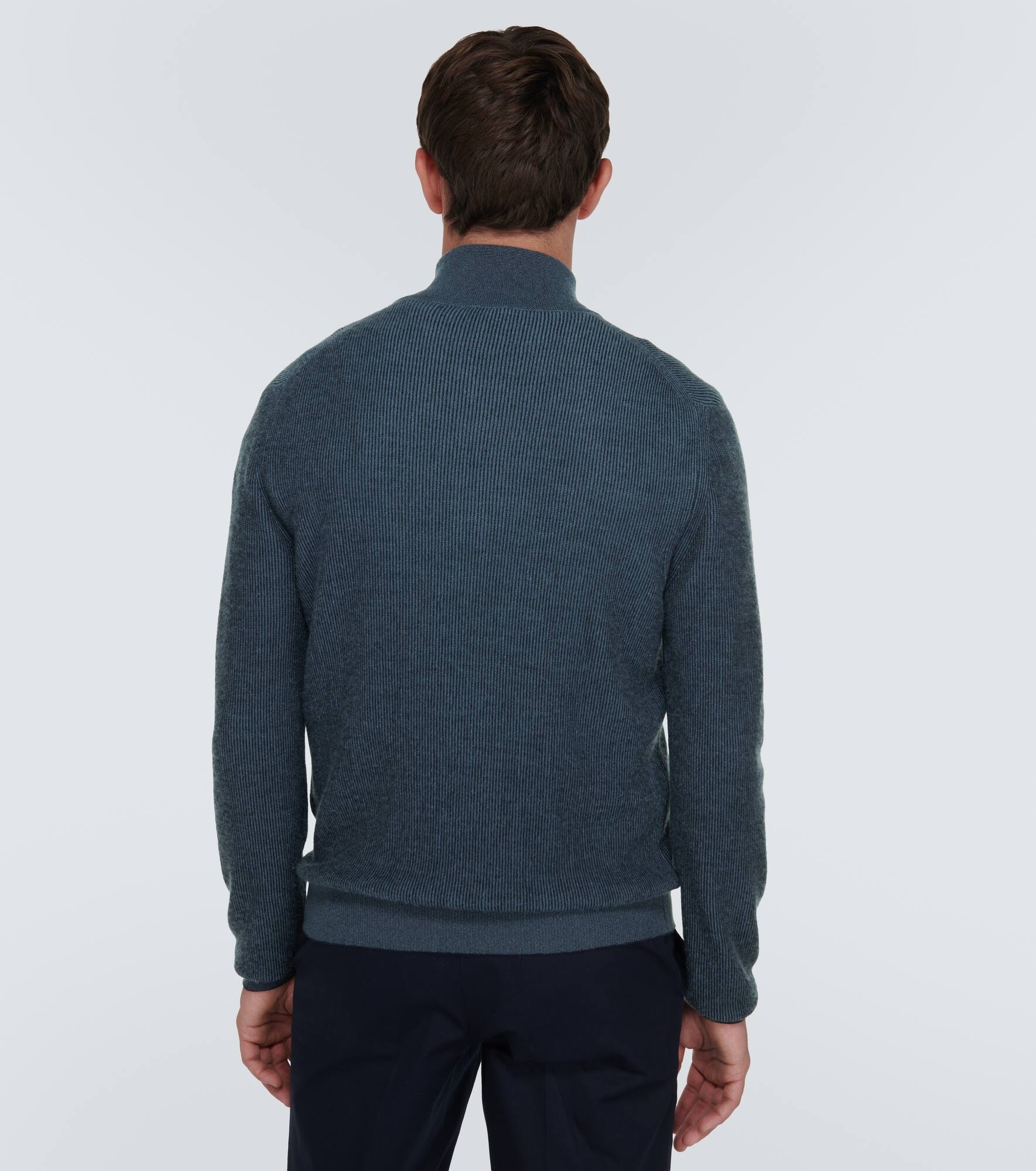 Cashmere, wool, and silk half-zip sweater - 4