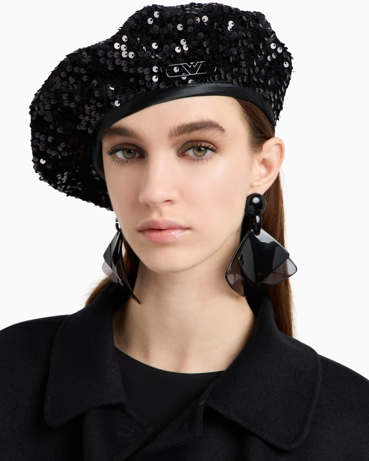 CHENILLE BERET WITH ALL-OVER SEQUINS - 3