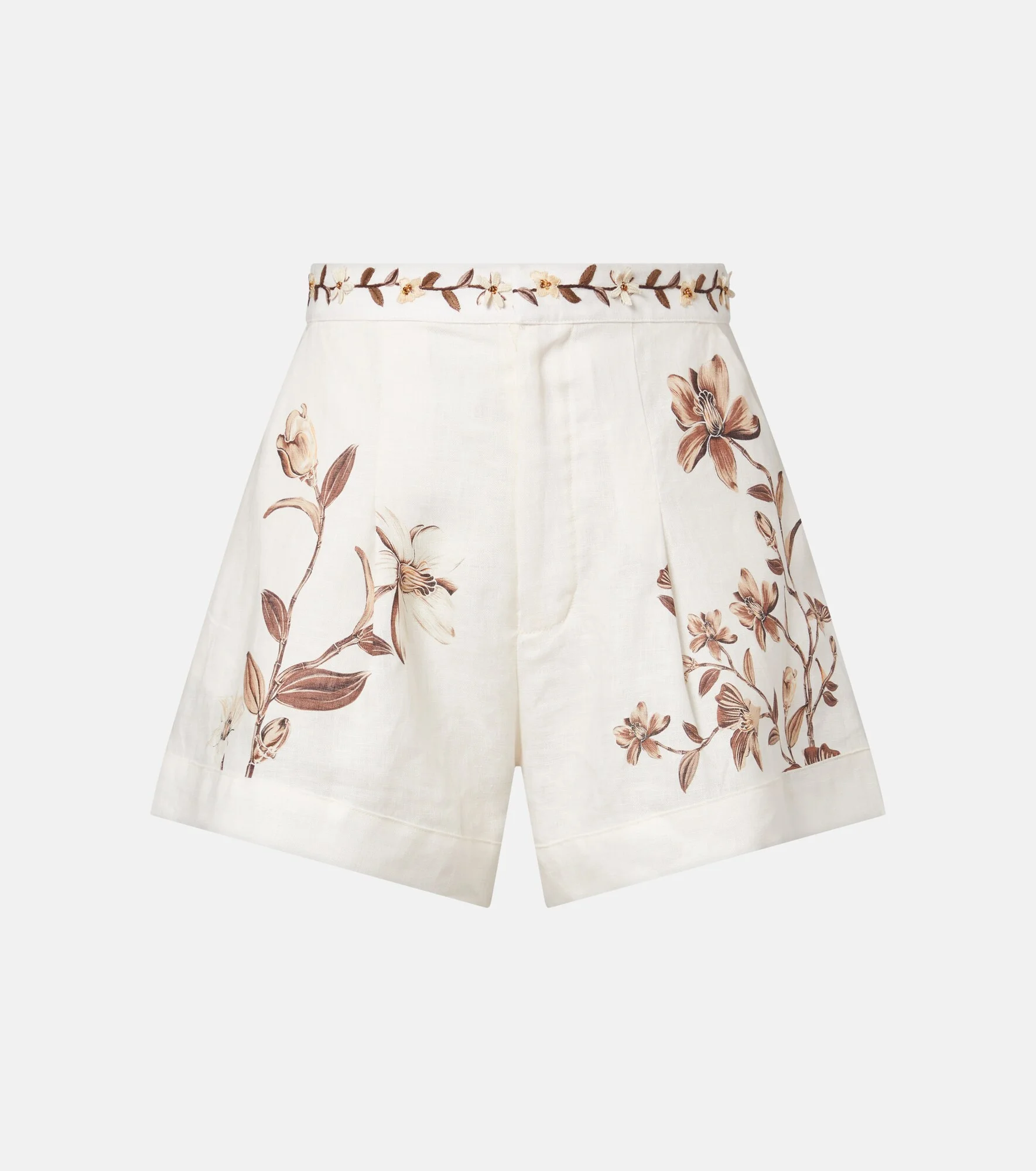 Toronjil floral linen shorts - 1