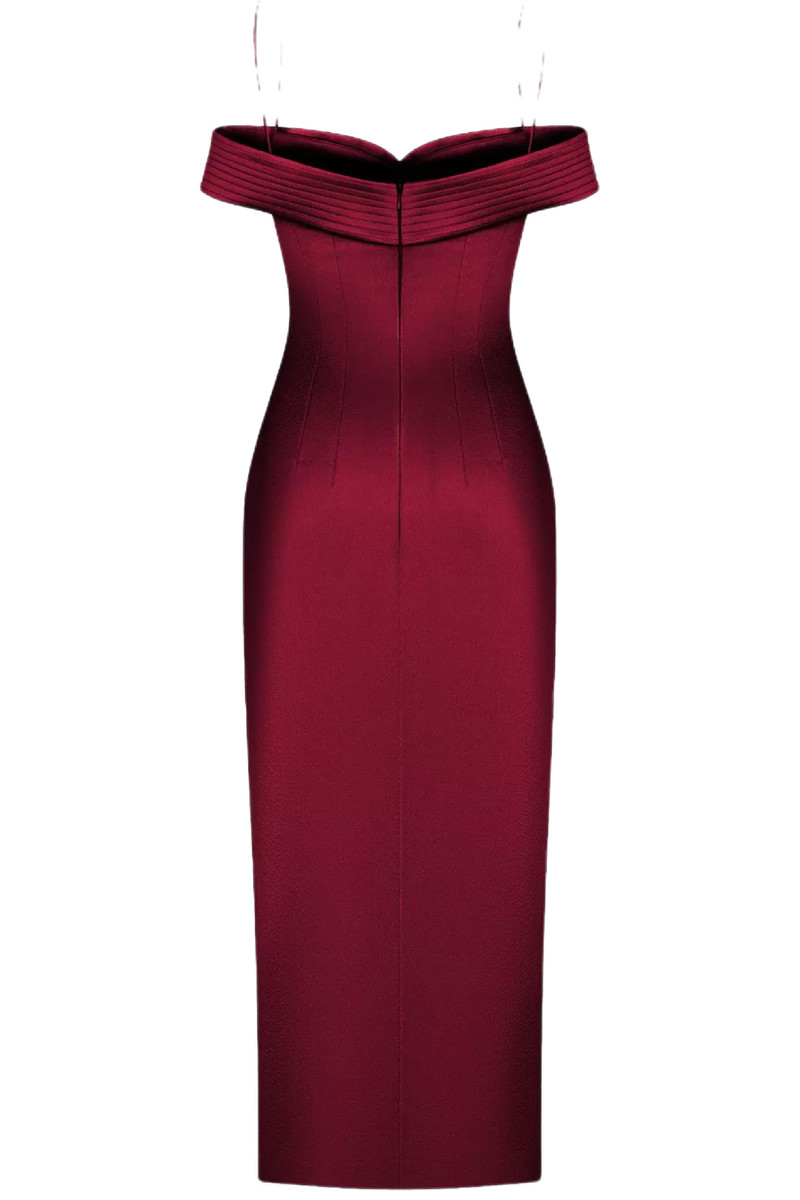 RASARIO OFF SHOULDER SLEEVELESS MIDI DRESS outlook
