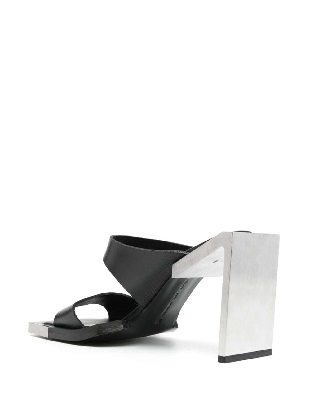 100mm square-open toe leather sandals - 3