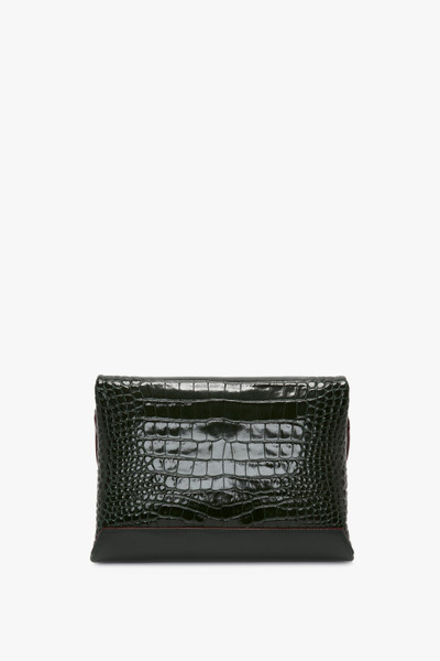 Victoria Beckham Chain Pouch With Strap In Dark Forest Croc-Effect Leather outlook