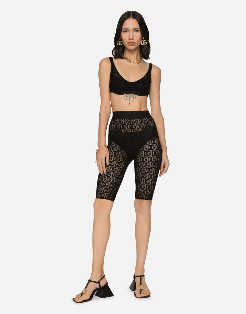 Tulle jacquard top with all-over DG logo 4
