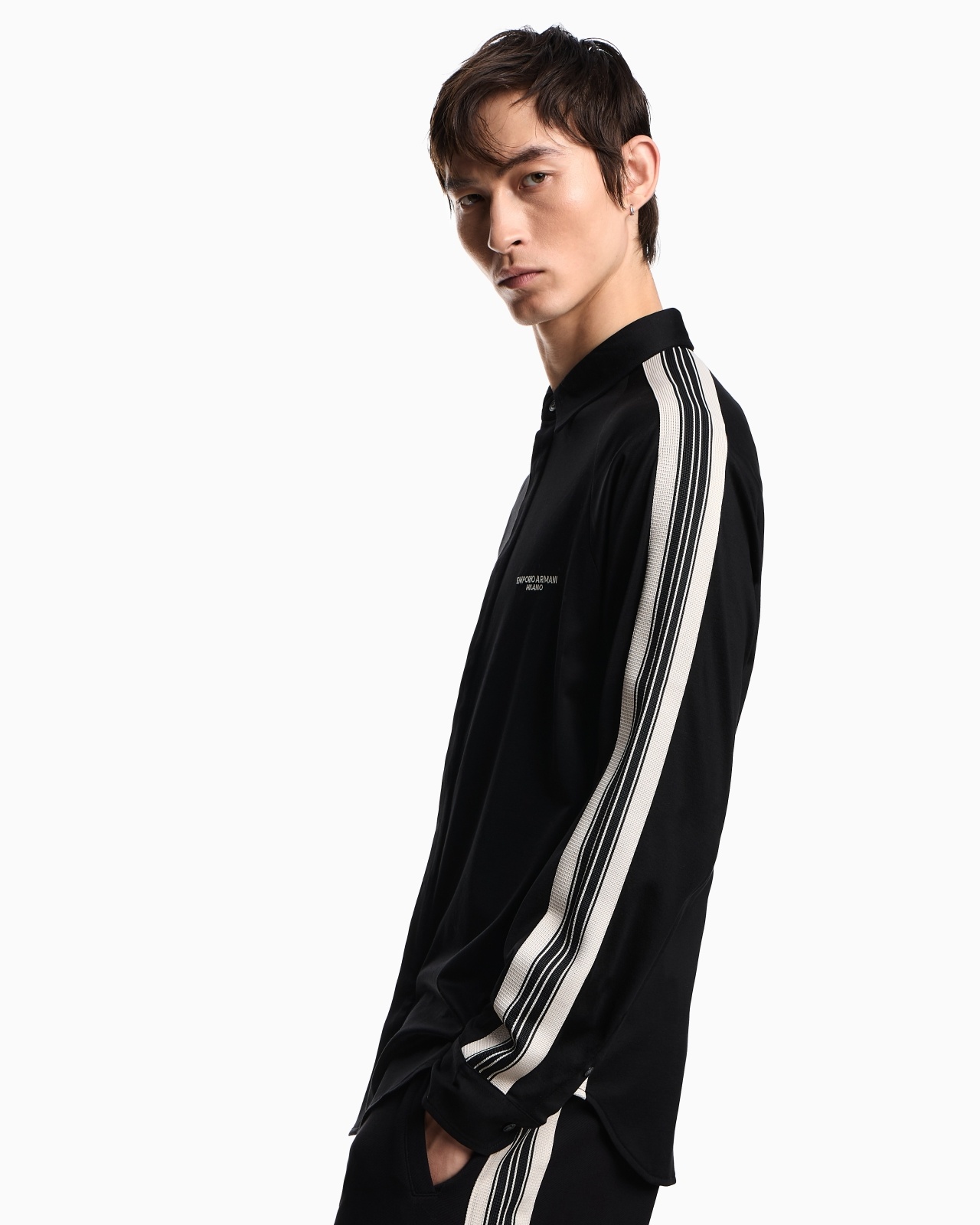 ASV SLIM-FIT SHIRT IN LYOCELL-BLEND JERSEY WITH BANDS - 5