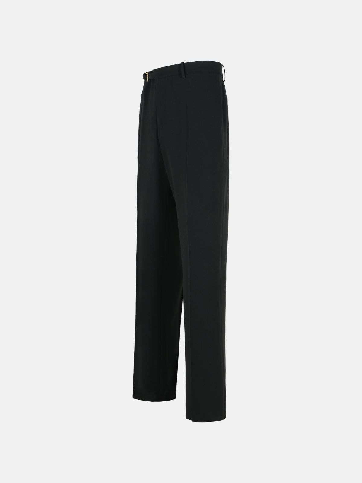 BLACK VIRGIN WOOL BLEND PATALONE - 2