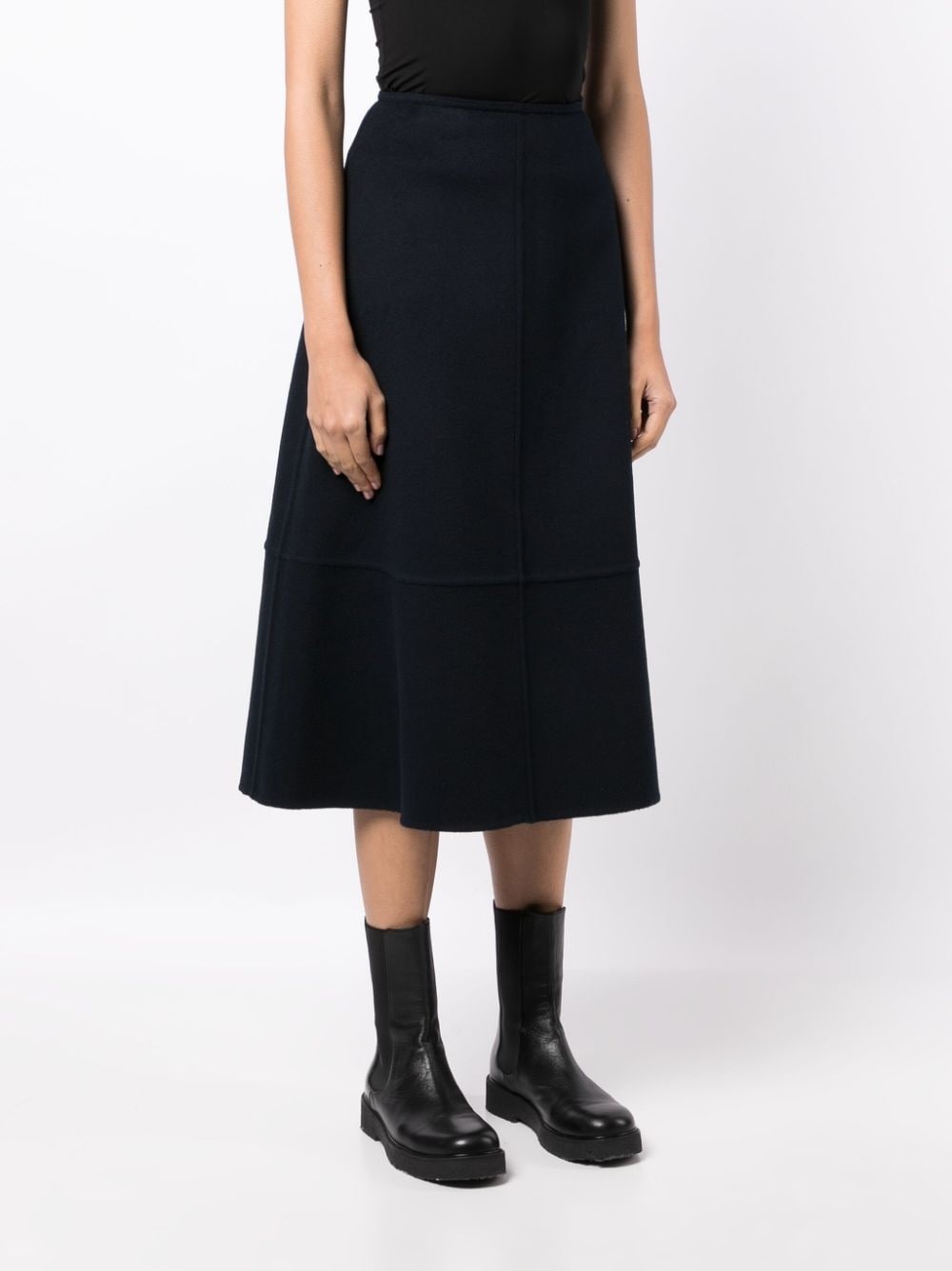 high-waisted knitted midi skirt - 3