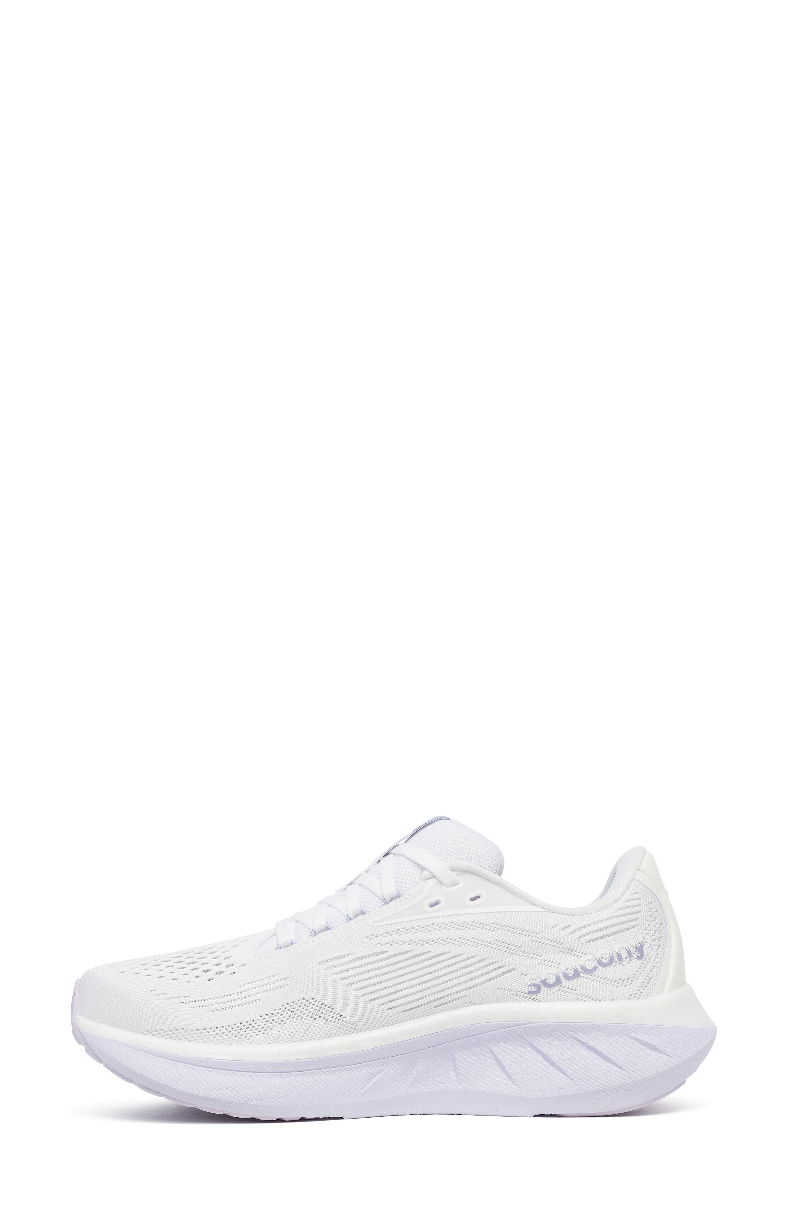 Saucony Ride 18 Running Shoe in White/Thistle at Nordstrom - 4