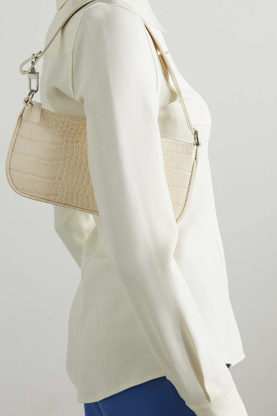 BY FAR Rachel croc-effect leather shoulder bag outlook