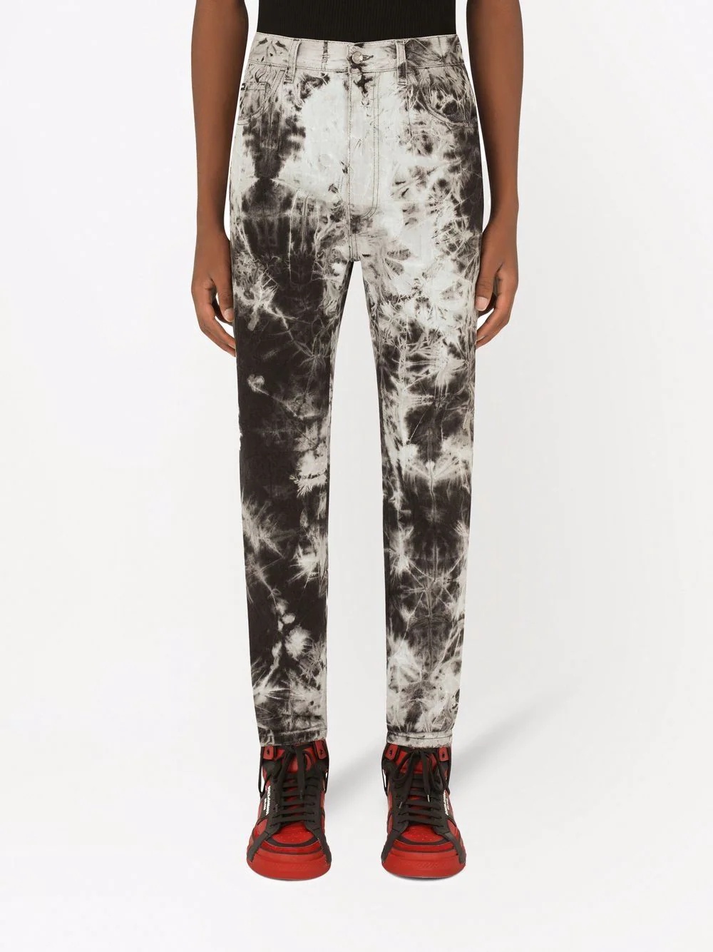 acid-wash two-tone jeans - 3