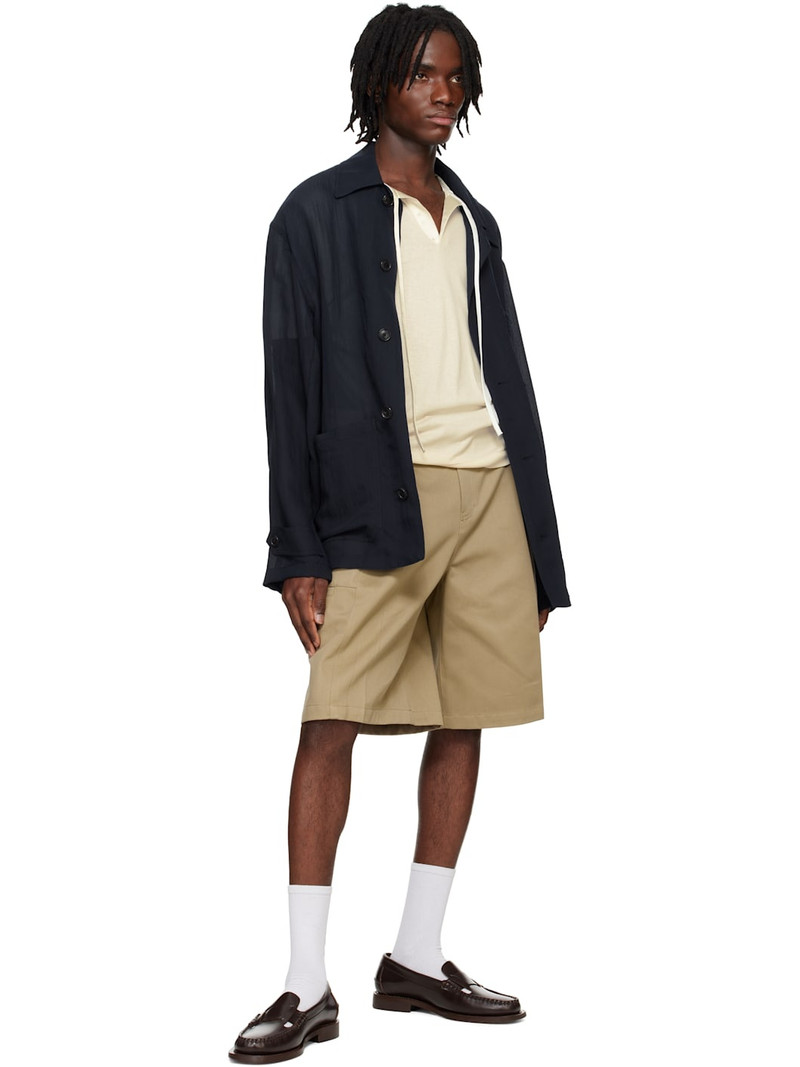 SYSTEM Navy Sheer Chore Overshirt outlook