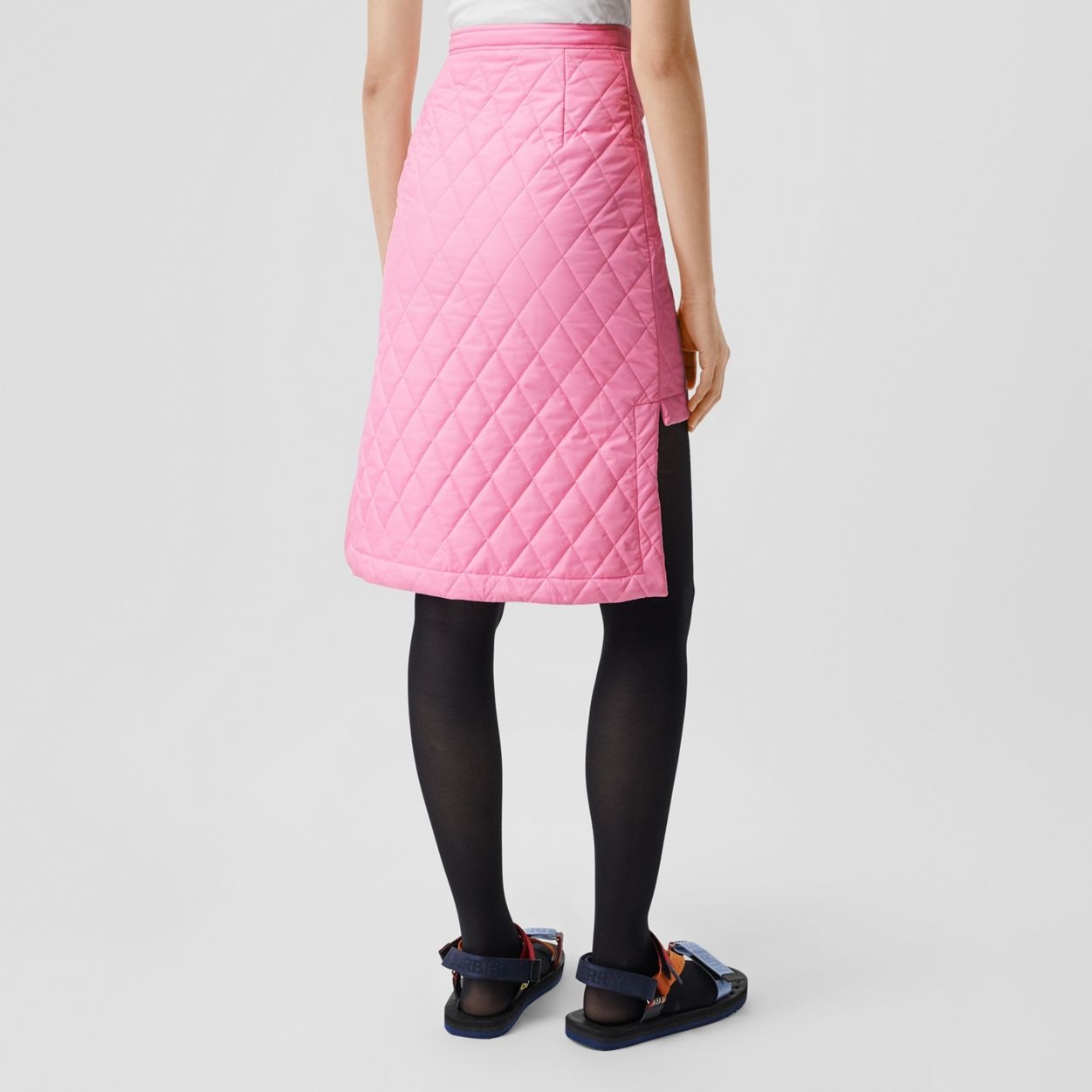 Asymmetric Diamond Quilted Skirt - 4