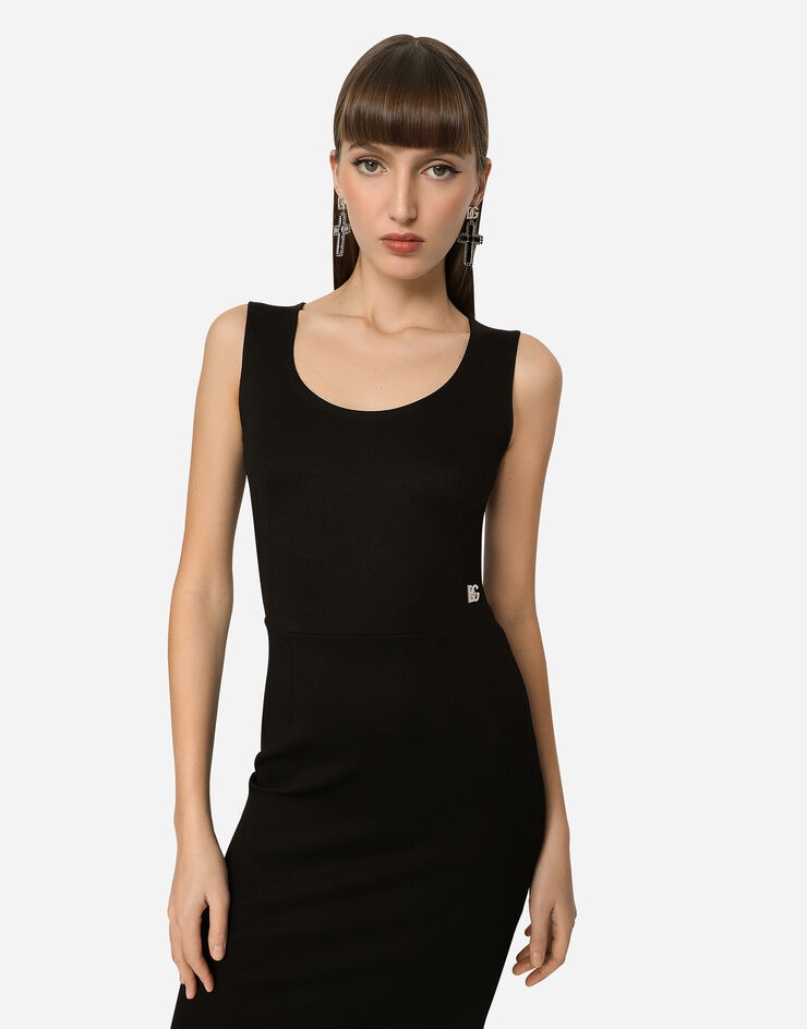 Sleeveless Milano rib midi dress - 3