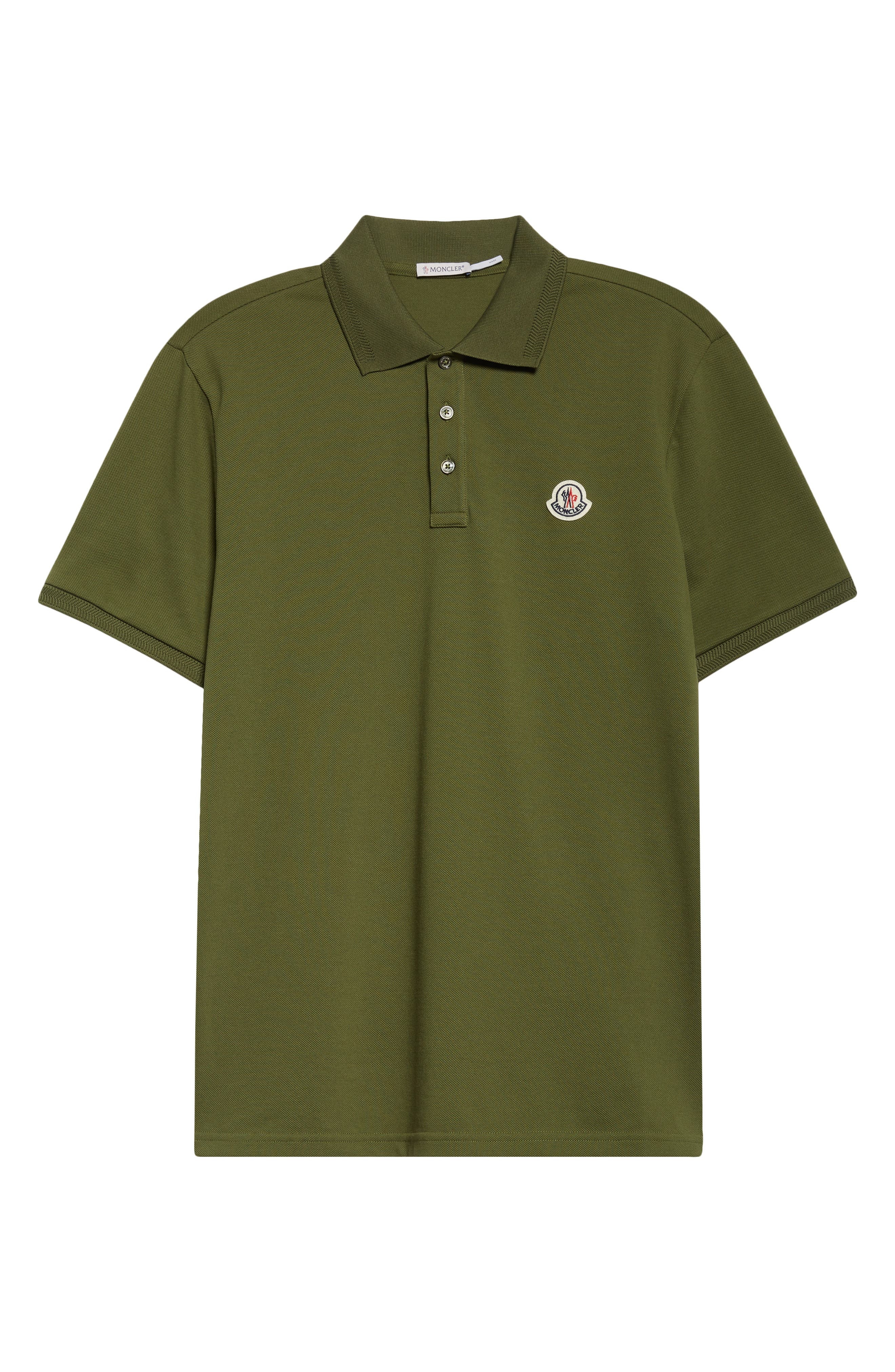 Moncler Logo Patch Cotton Piqué Polo in Deep Forest at Nordstrom - 5