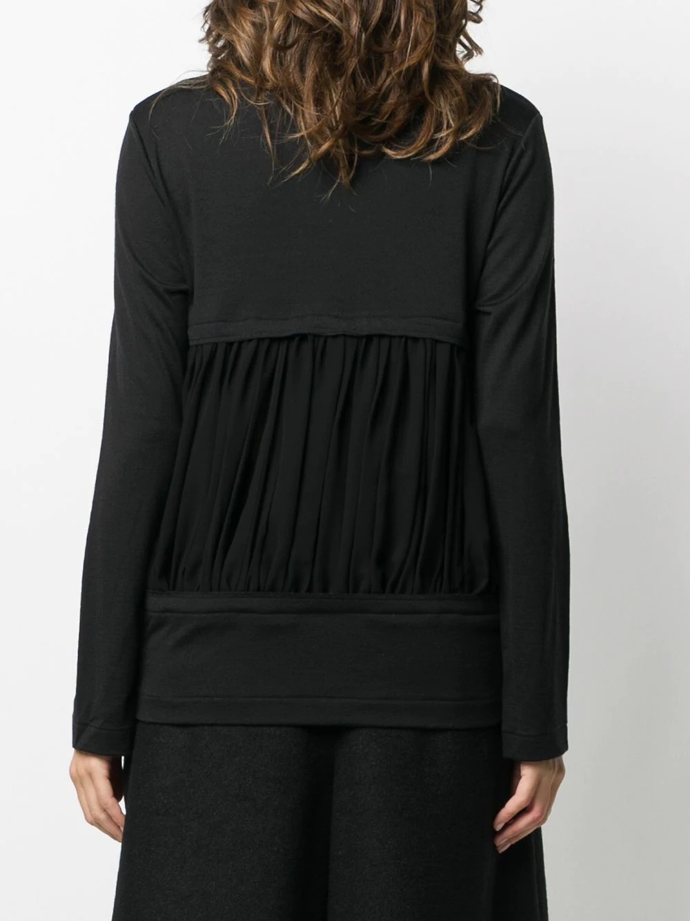 pleated panel long-sleeved T-shirt - 4