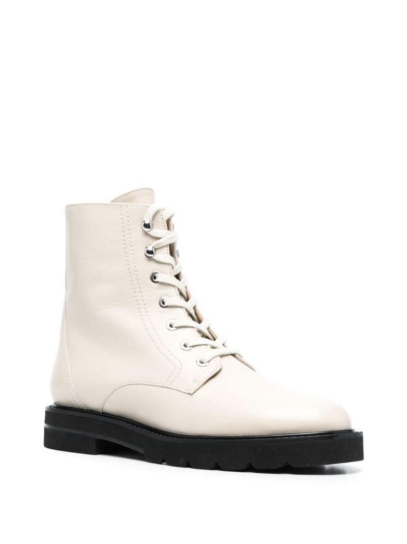 lace-up leather ankle boots - 3