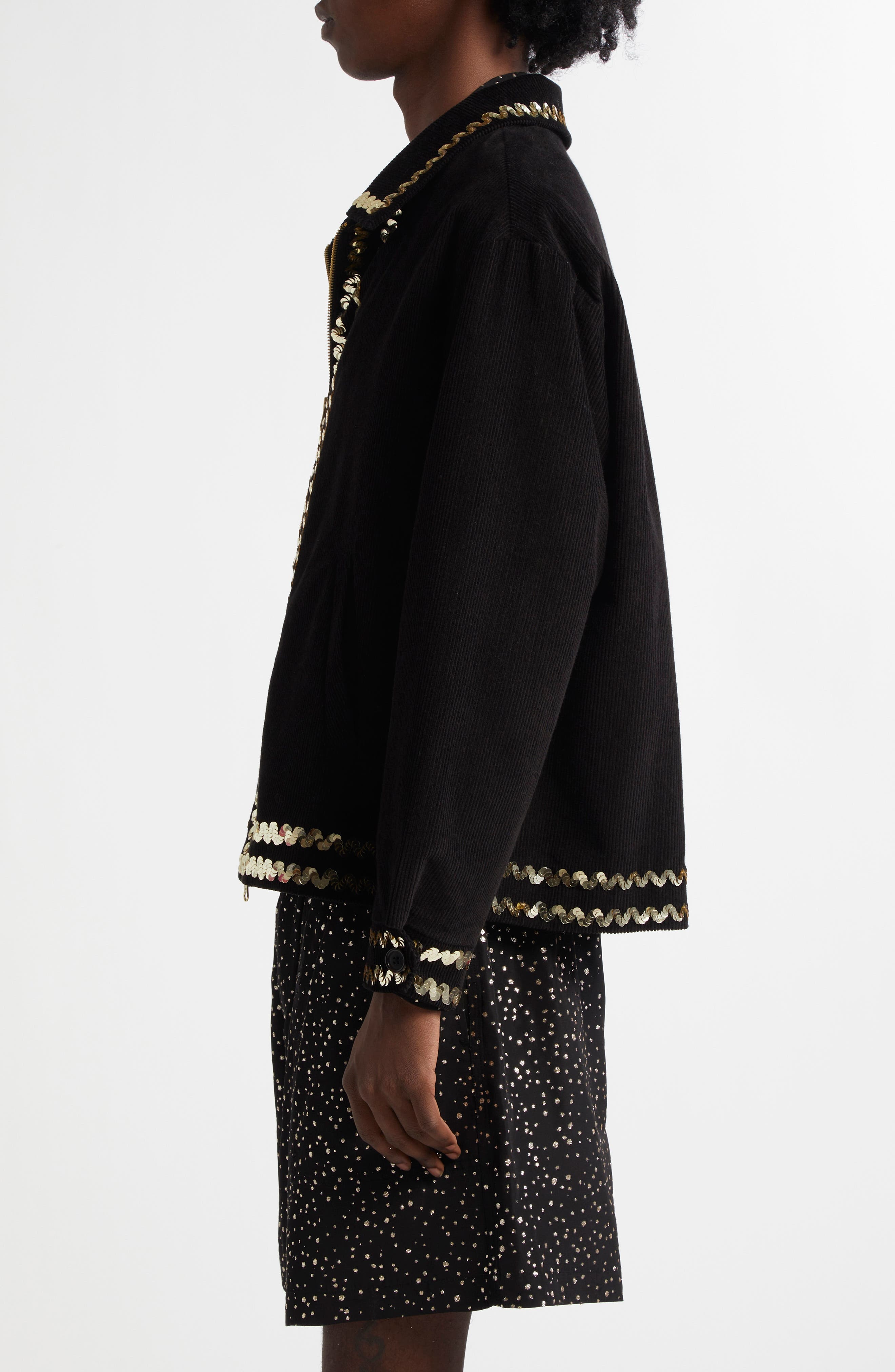 Bode Bandstand Cotton Corduroy Jacket in Black Multi at Nordstrom - 4
