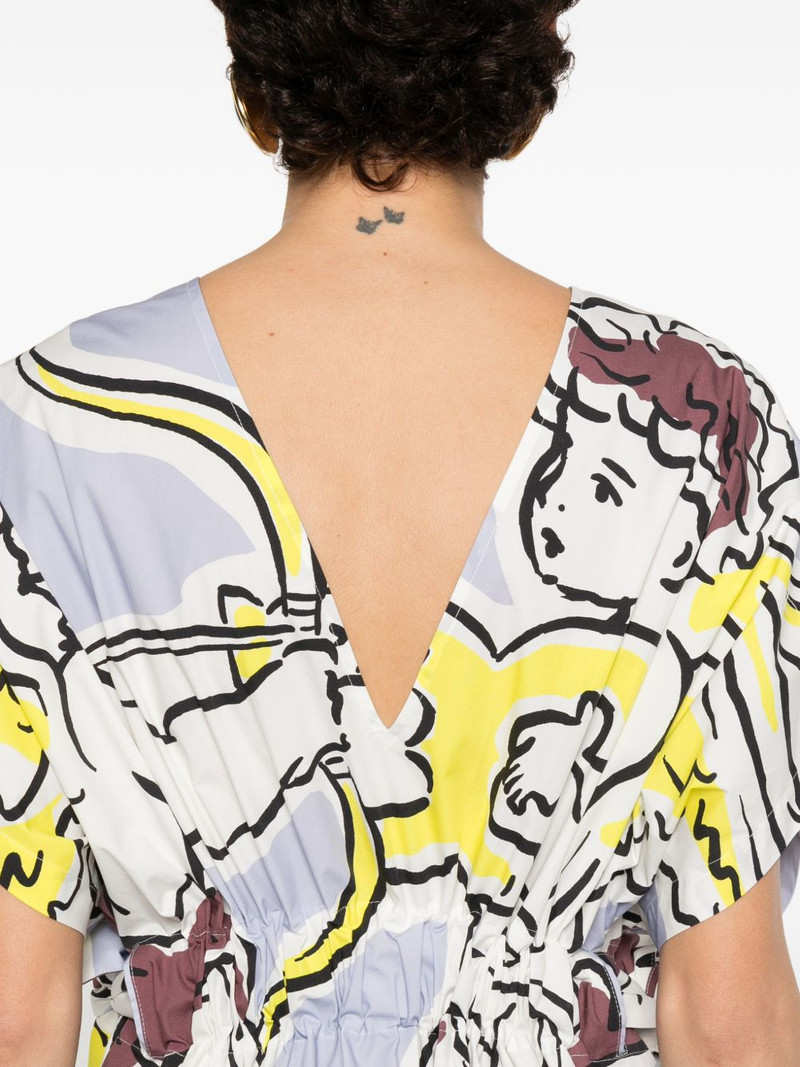 V-neck graphic midi dress 5