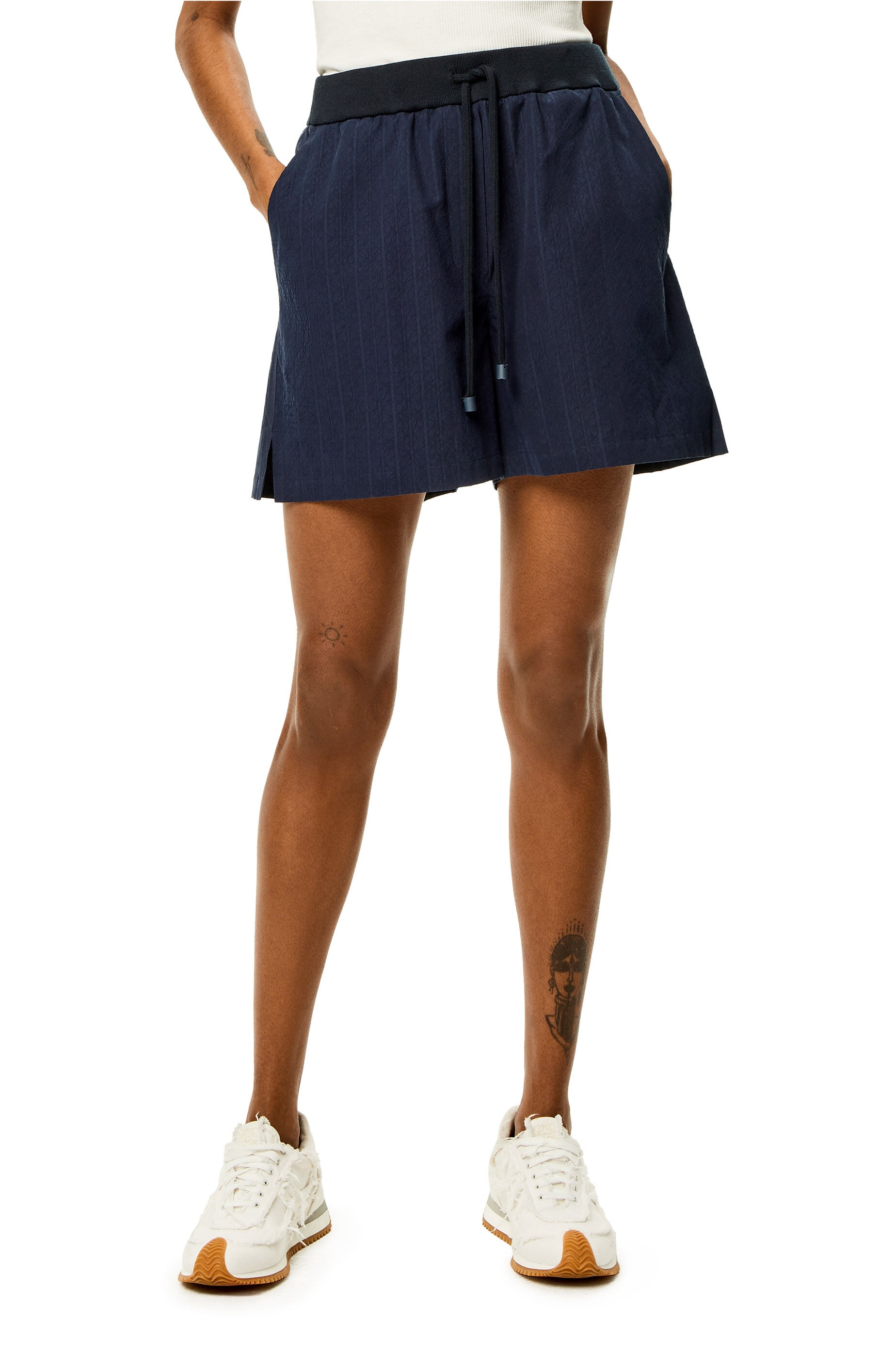 Anagram jacquard shorts in silk and cotton - 3