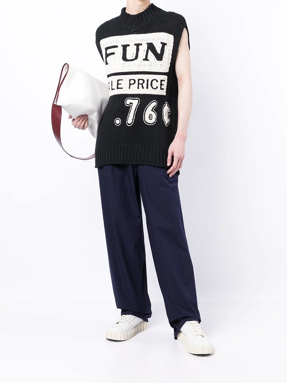 roll-neck slogan-print vest - 2