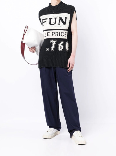 Jil Sander roll-neck slogan-print vest outlook