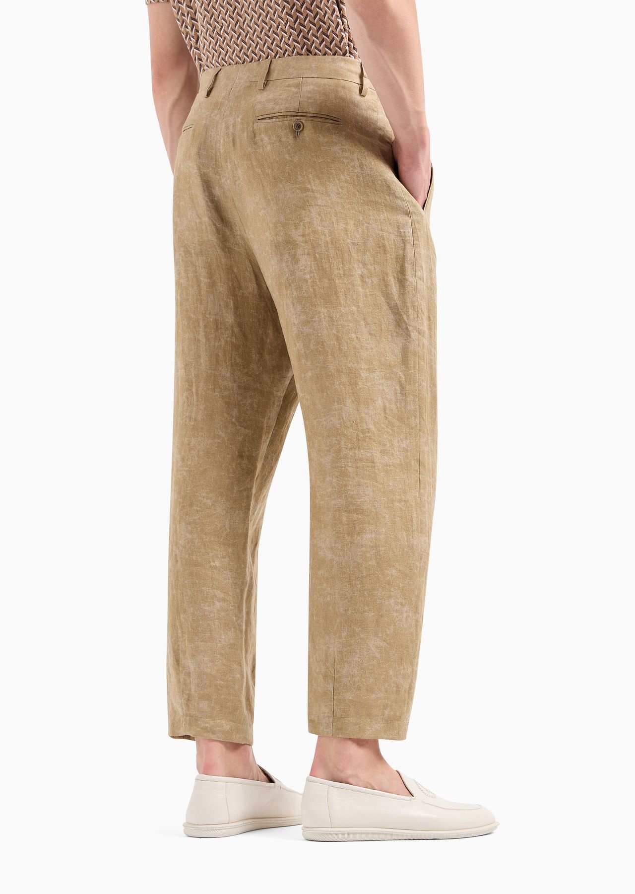 Single-pleat linen trousers - 3