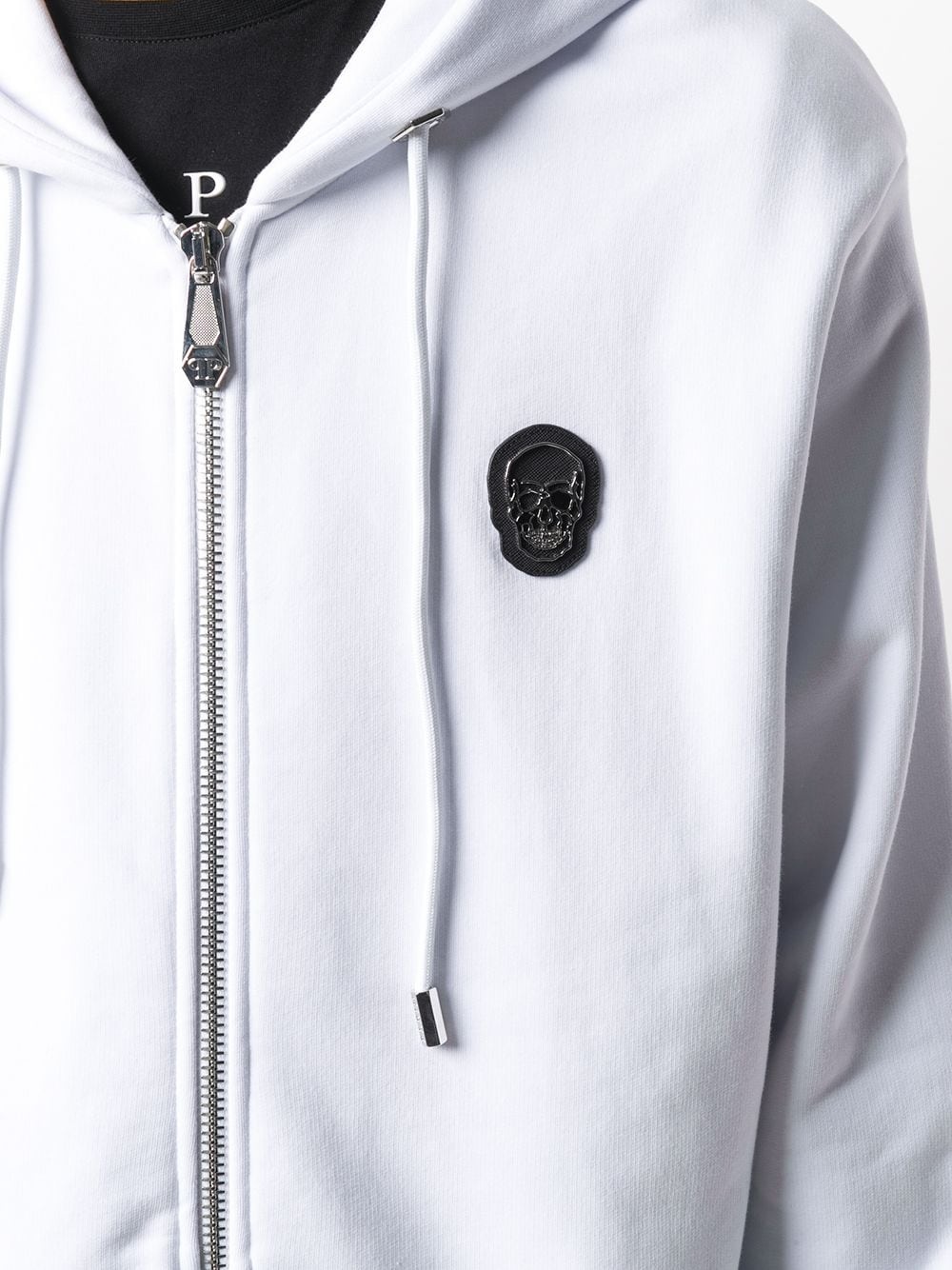 skull zipped hoodie - 5