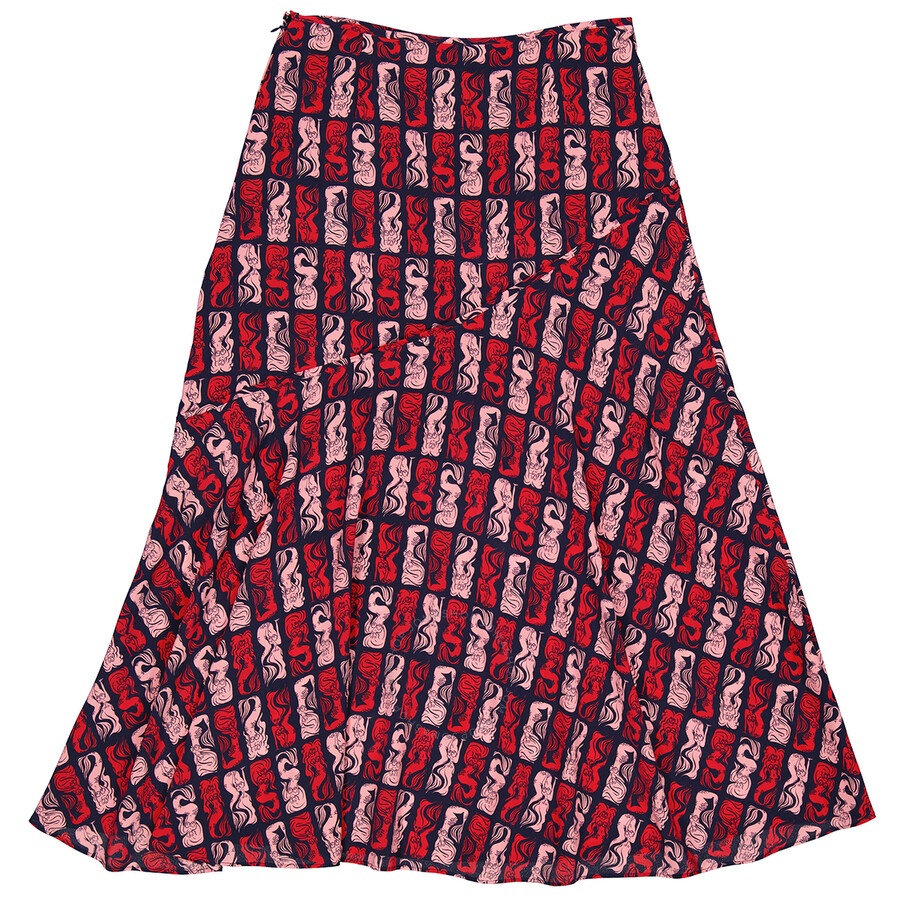 Kenzo Midnight Blue Mermaid Print Wrap Skirt - 5