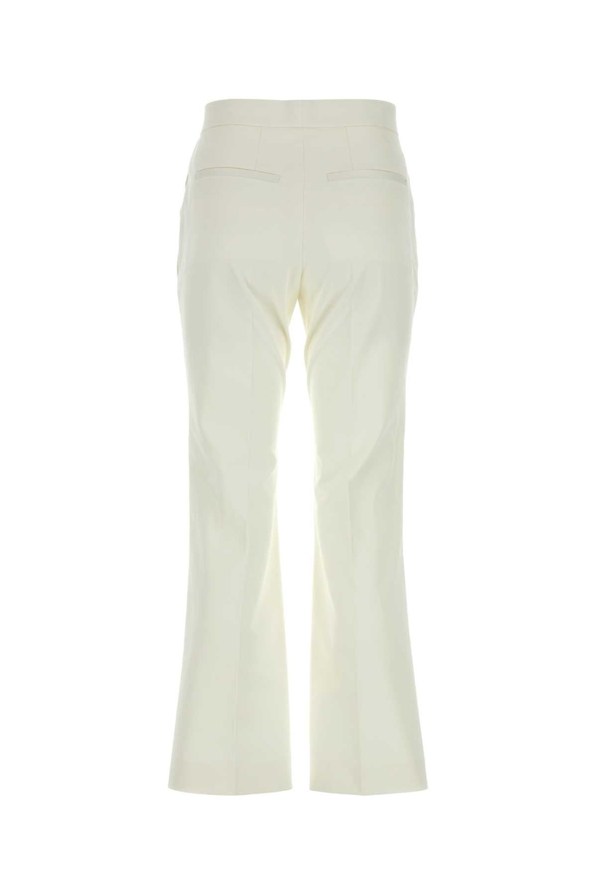 Jil Sander Women White Cotton Pant - 2