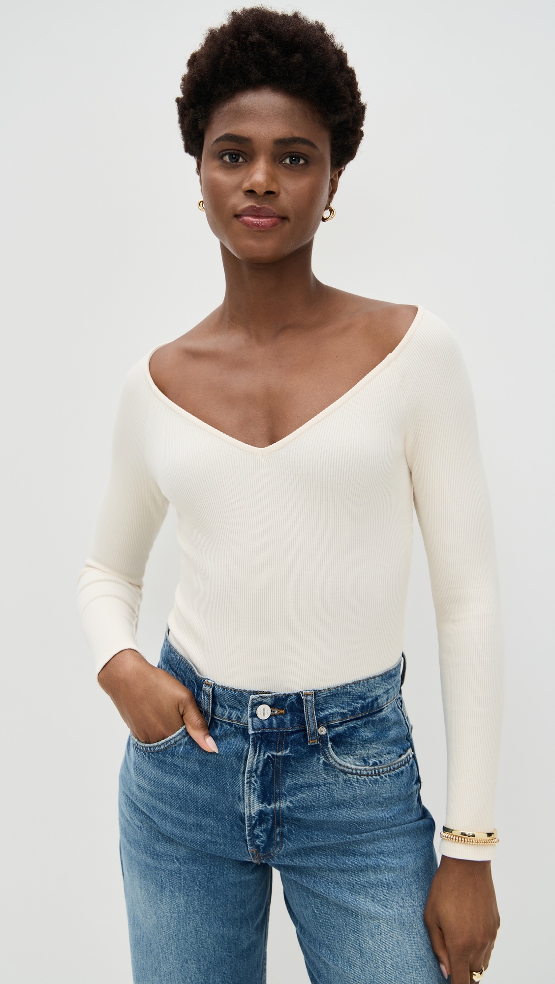 Winona Wide V Neck Thong Bodysuit - 6