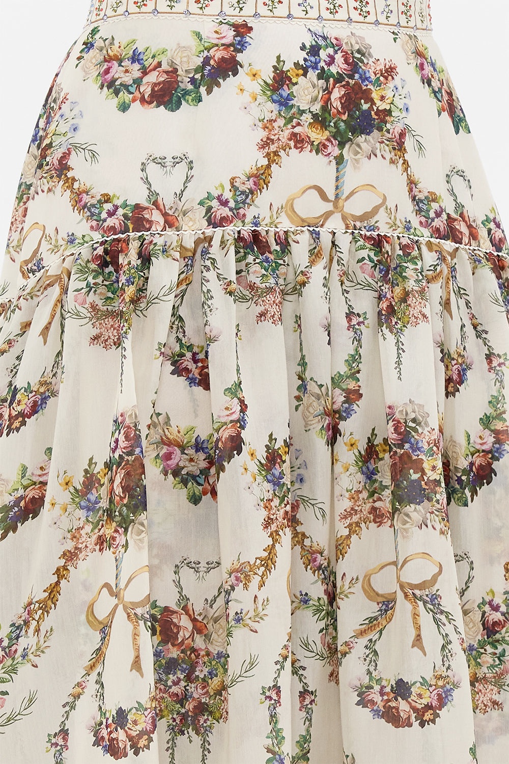 FITTED WAIST GATHERED SKIRT WITH LINING - 6