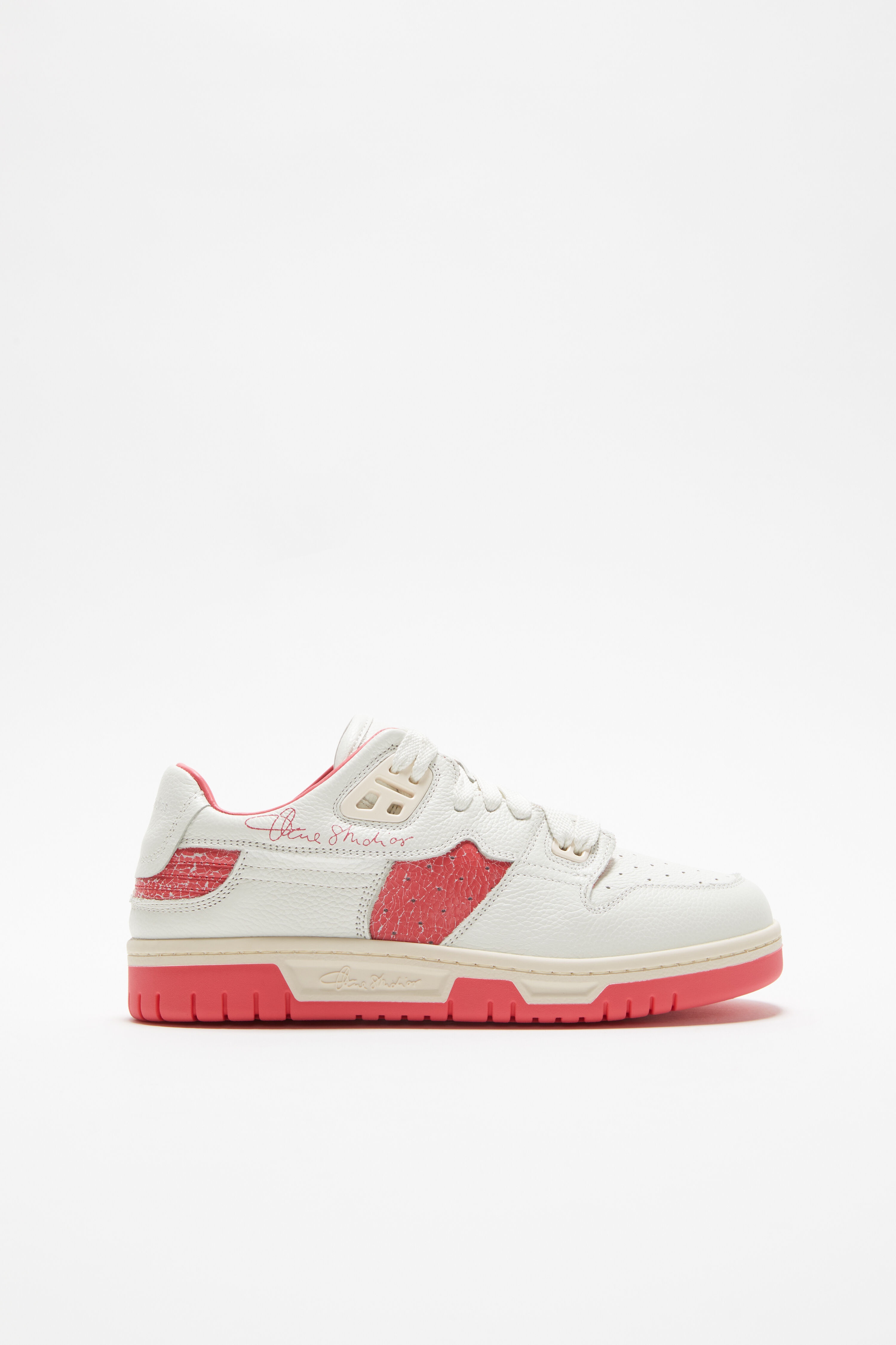 Low top sneakers - White/electric pink - 1