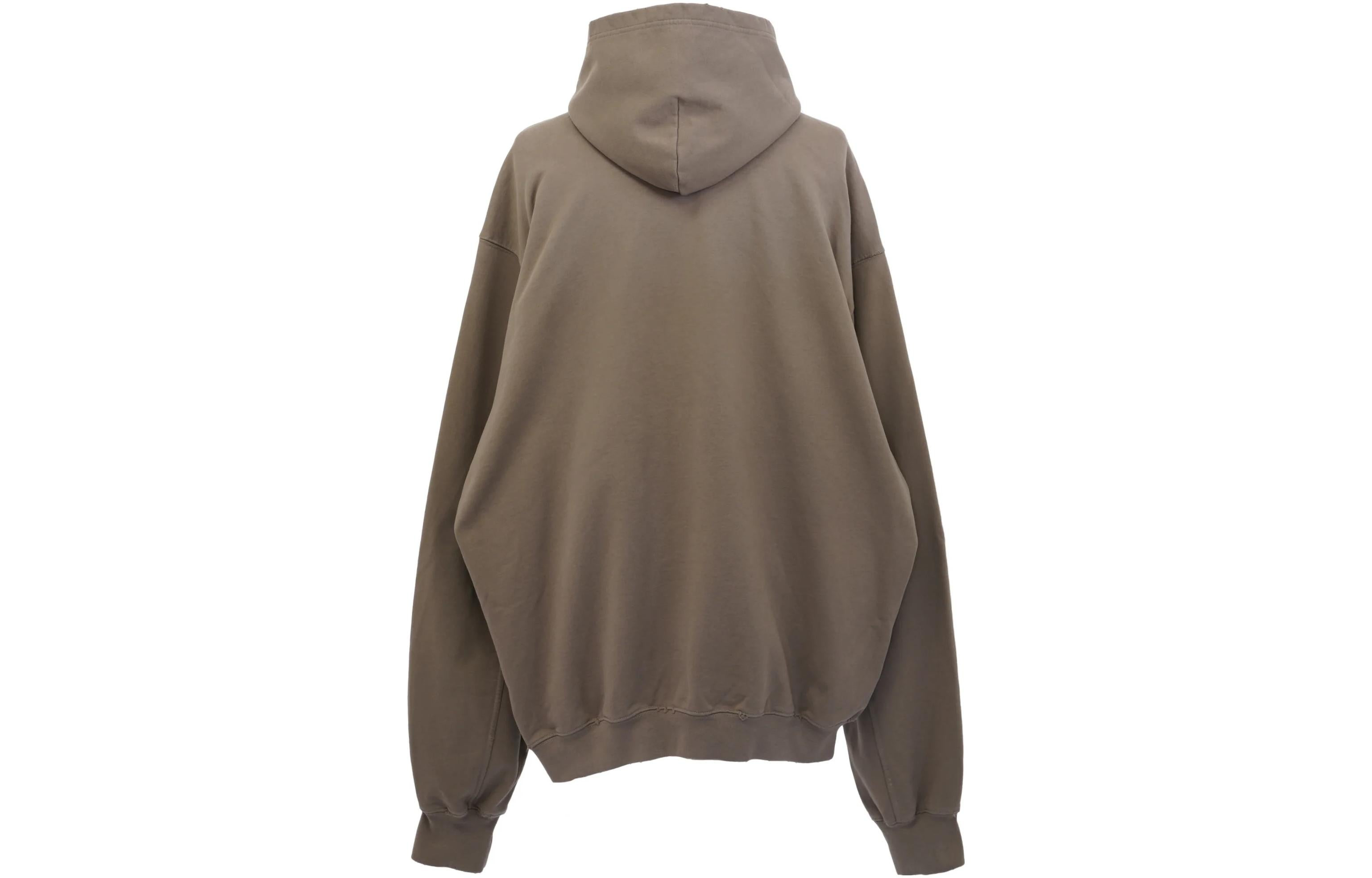 Balenciaga Boxy Logo Hoodie 'Taupe Black' 729361TNVL27761 - 2
