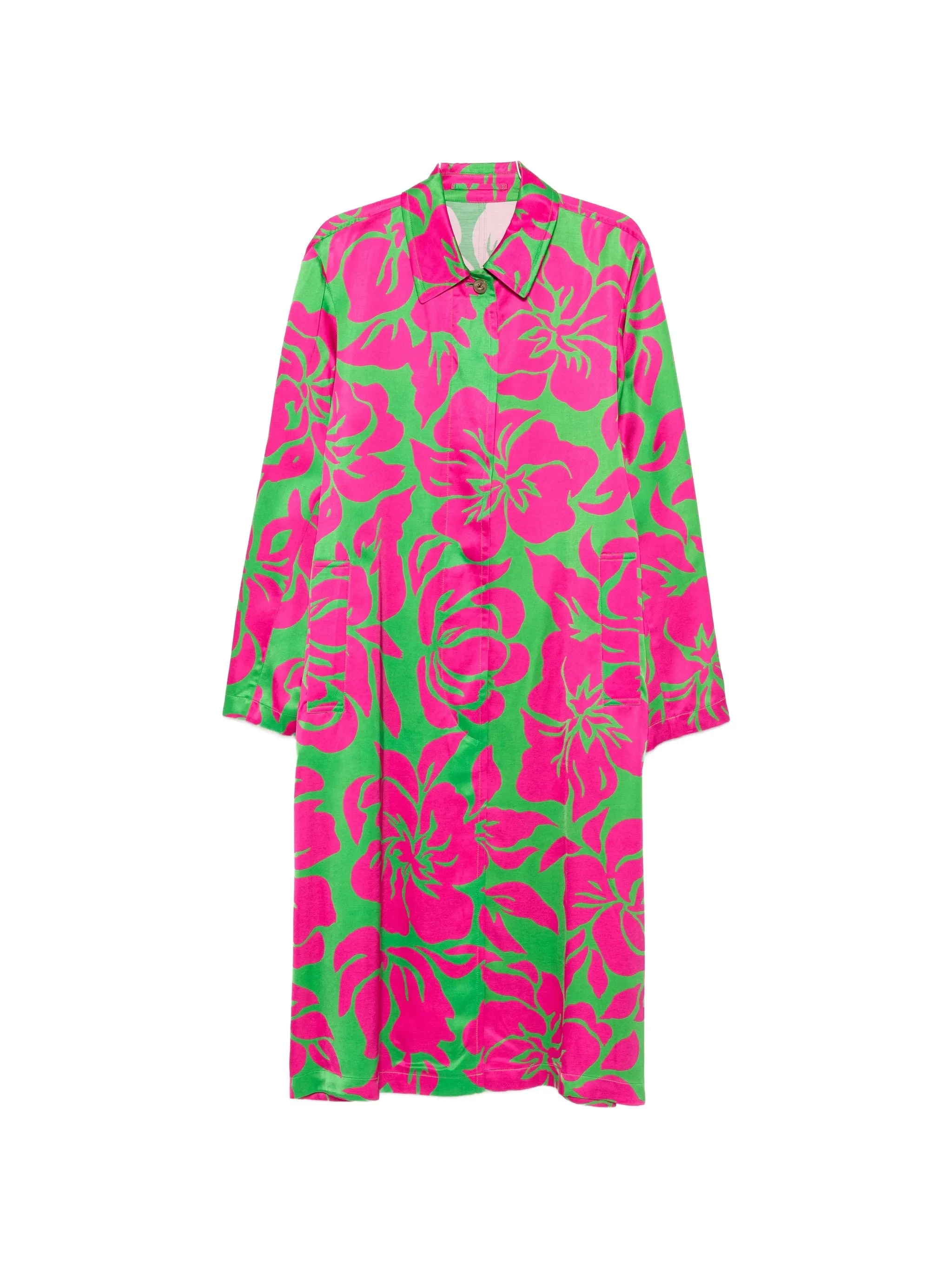 Dries Van Noten Raltonas Floral-print Satin-finish Dress - 1