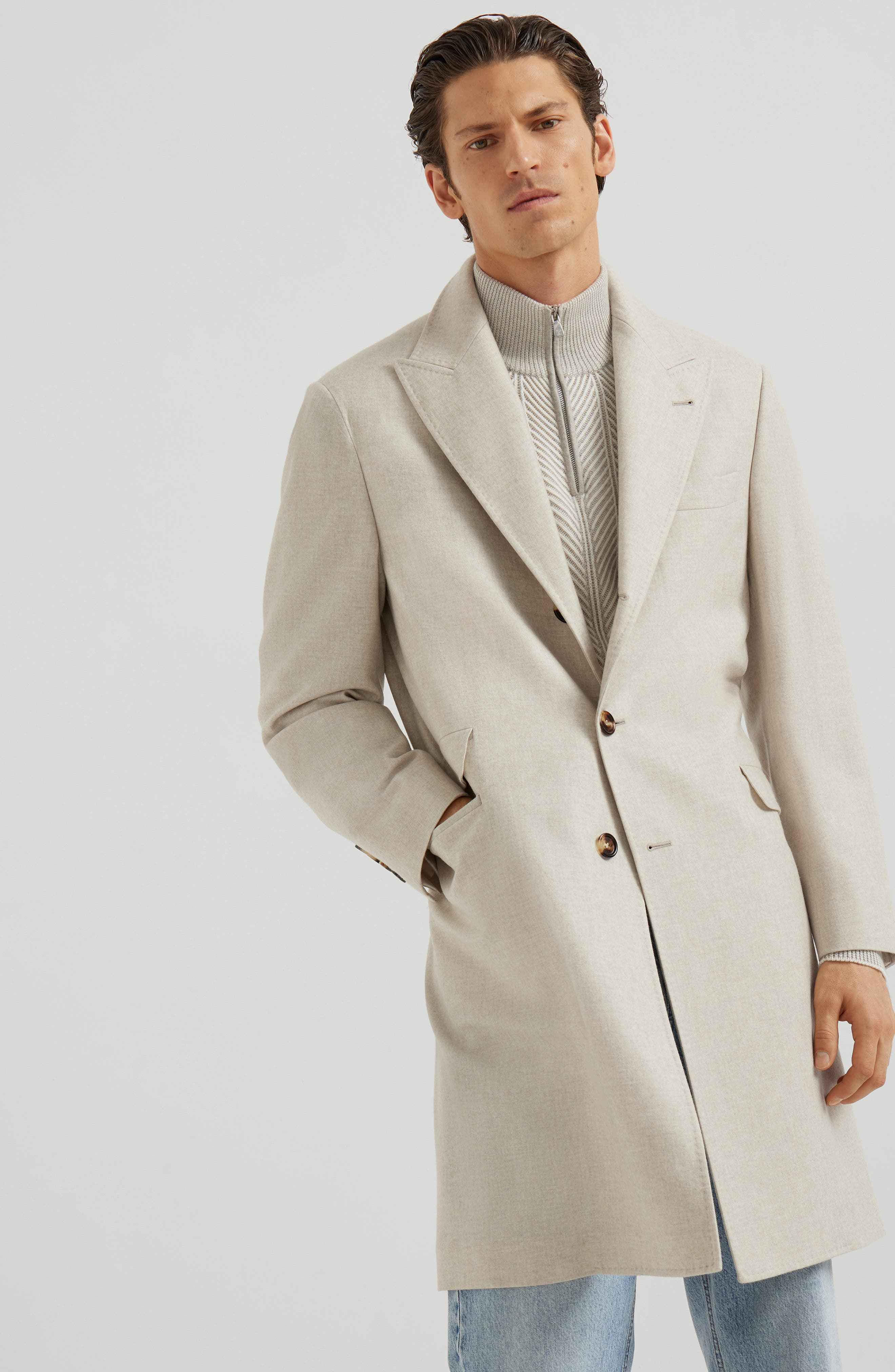 Brunello Cucinelli Cashmere coat in Sand at Nordstrom - 2