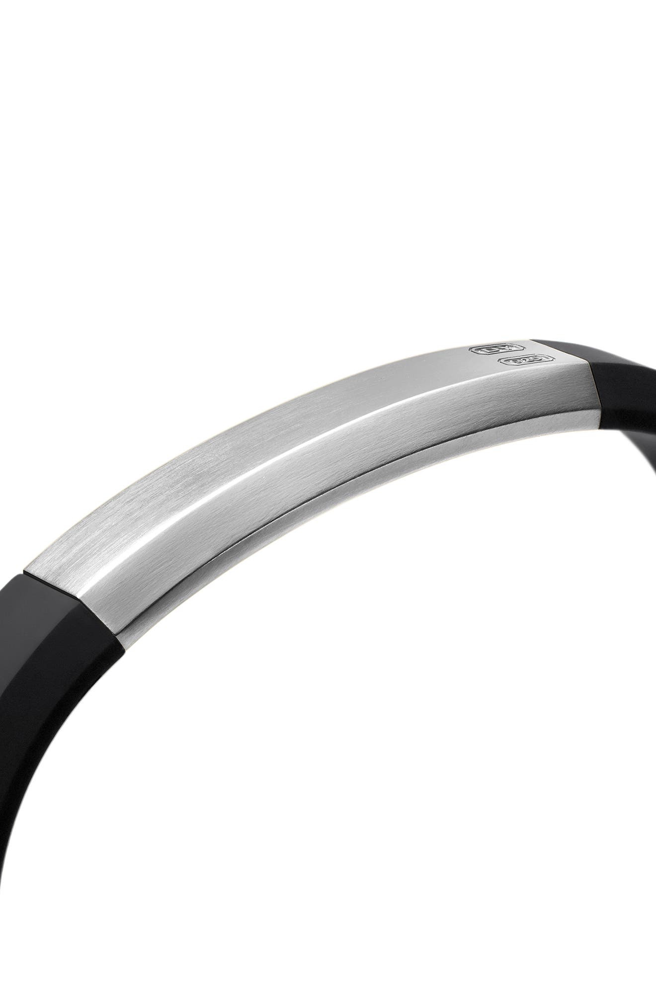 David Yurman Streamline ID Black Rubber Bracelet in Sterling Silver/Black at Nordstrom - 7
