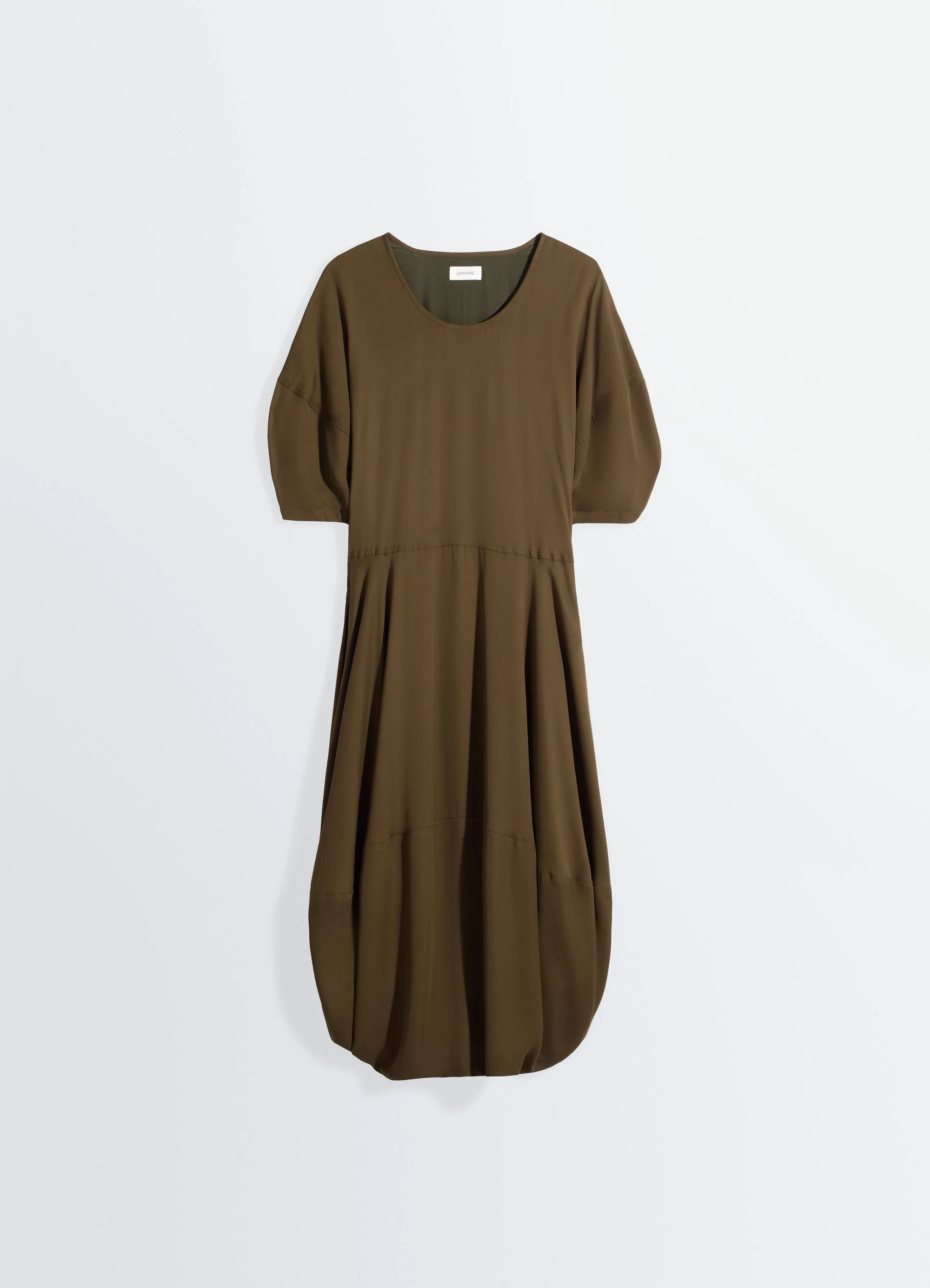 BALLOON DRESS IN CREPE DE CHINE VISCOSE - 1
