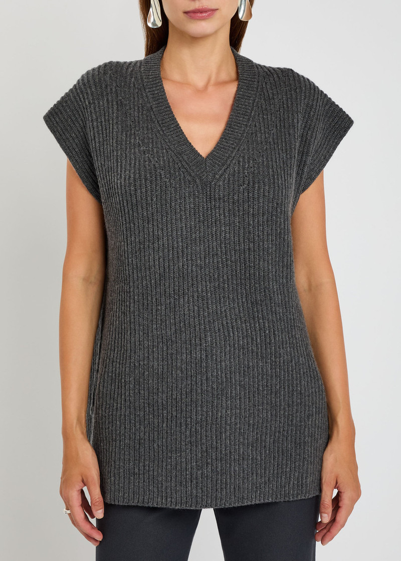 JOSEPH Joseph Ribbed Wool-blend Vest outlook