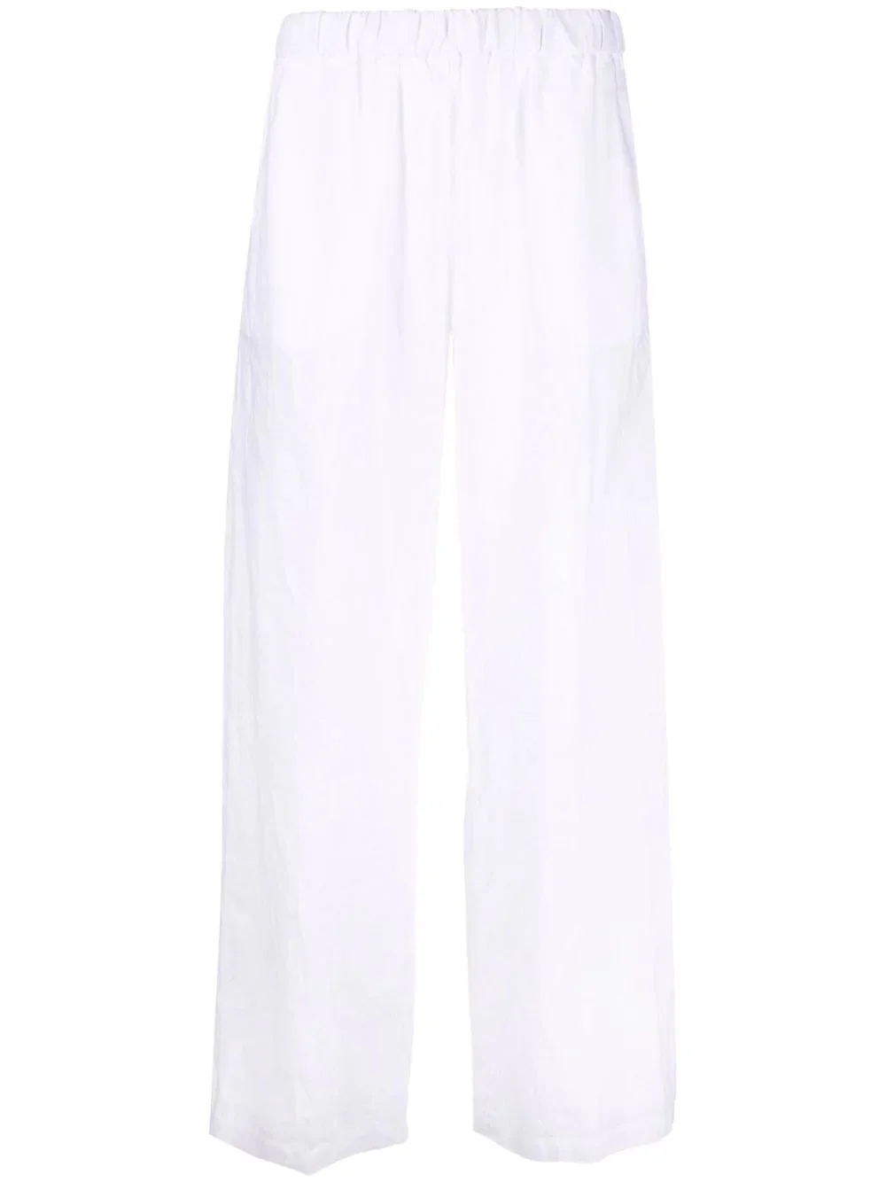 elasticated straight-leg trousers - 1