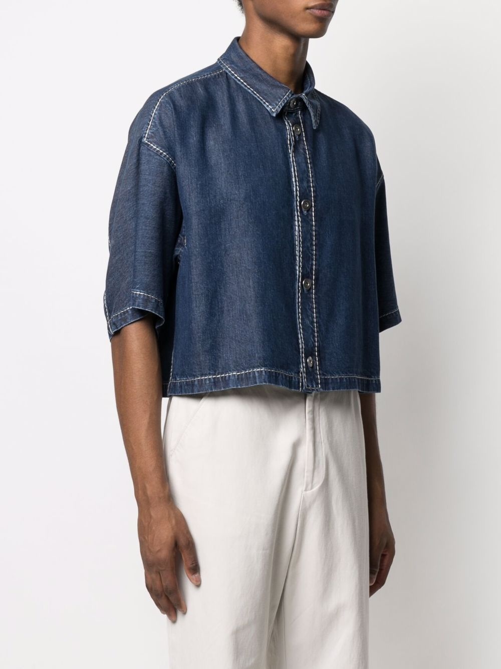 boxy-fit denim shirt - 3