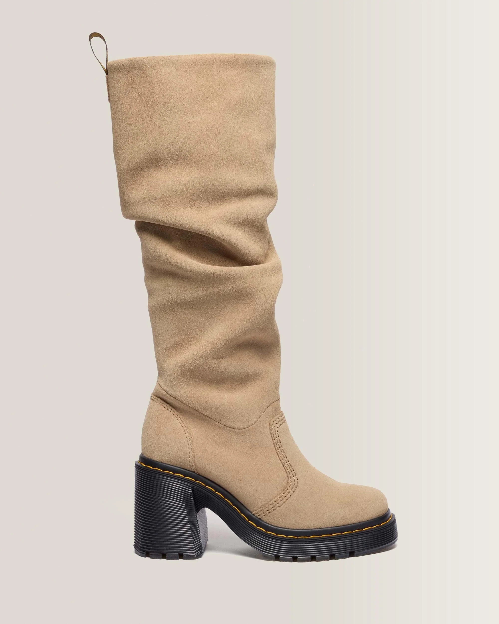 Kasey Suede Knee High Heeled Boots - 1
